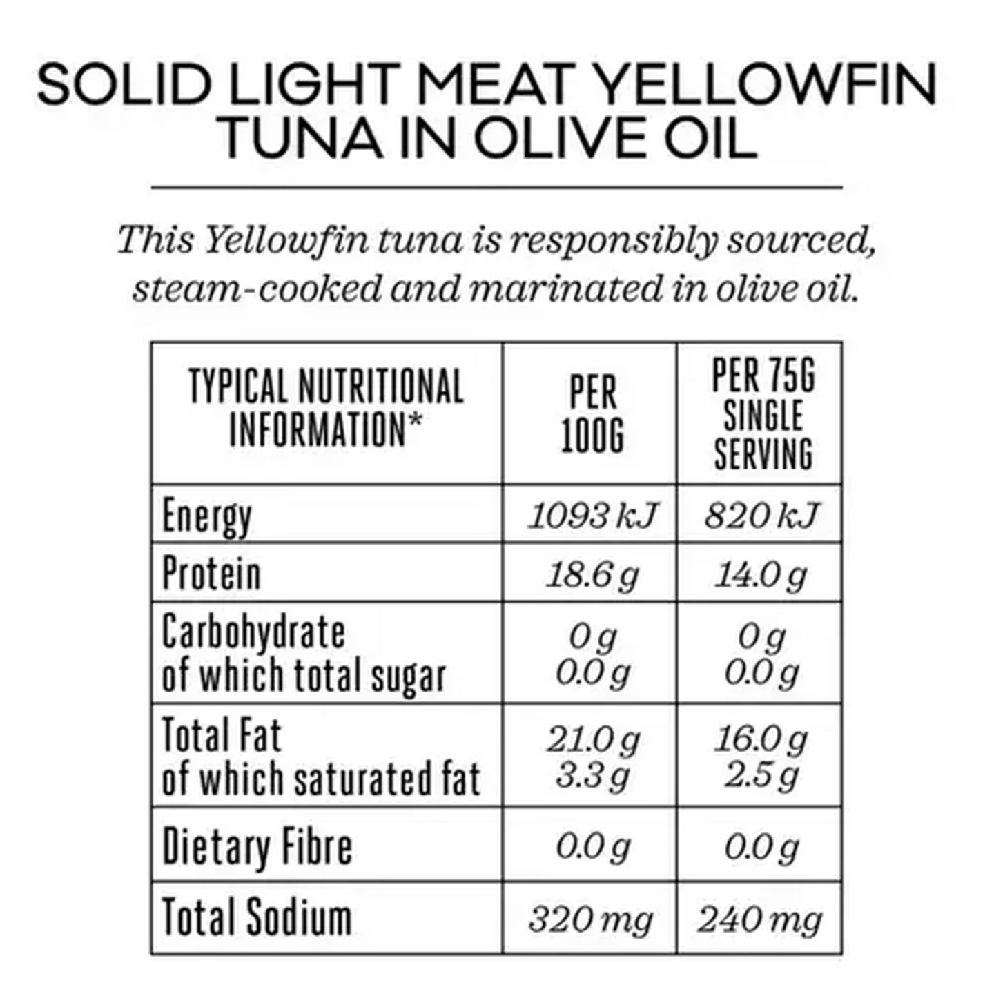Image of Forage And Feast Solid Light Meat Yellowfin Tuna in Olive Oil 150g