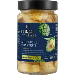 Forage And Feast Artichoke Quarters in Sunflower Oil 290g