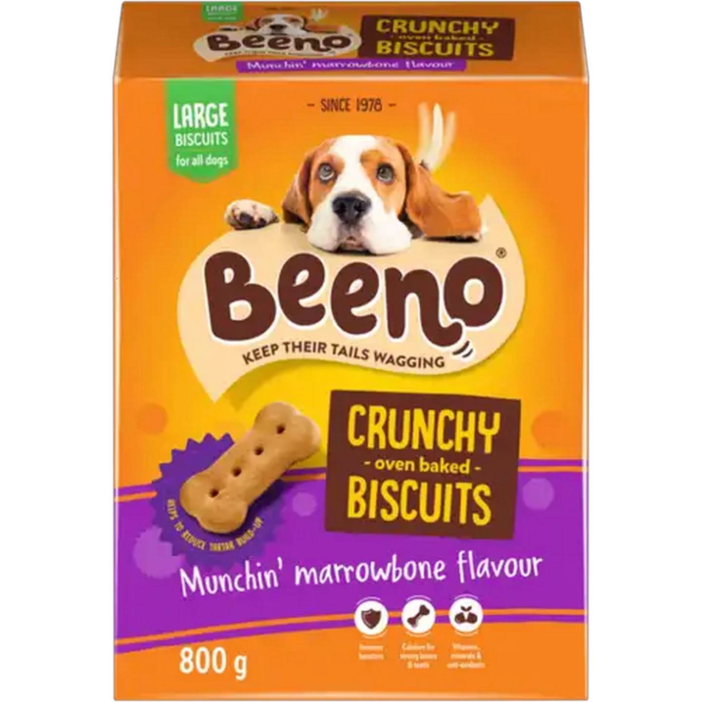 Image of BEENO Large Munchin' Marrowbone Flavour Dog Biscuits 800g