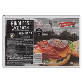 Farmer's Deli Rindless Back Bacon 200g