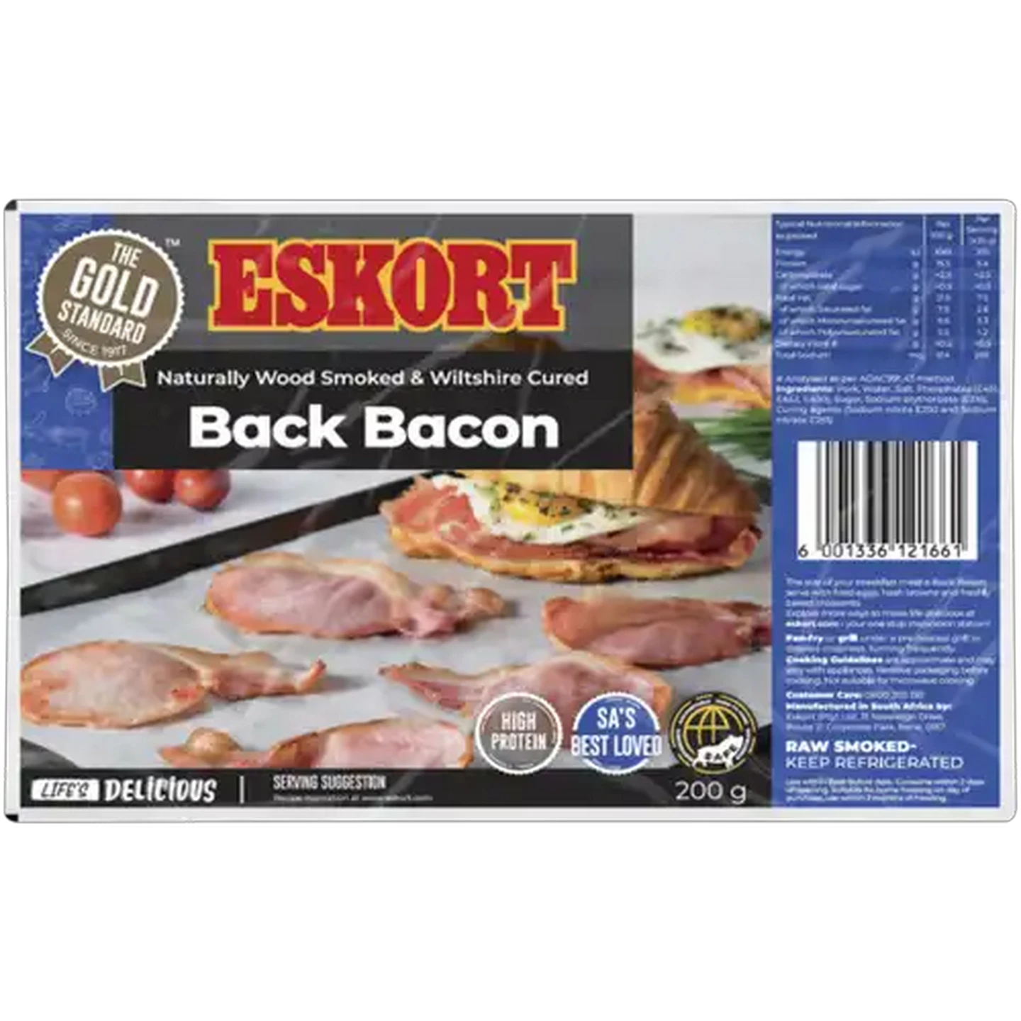 Image of Eskort Wood Smoked Back Bacon 200g