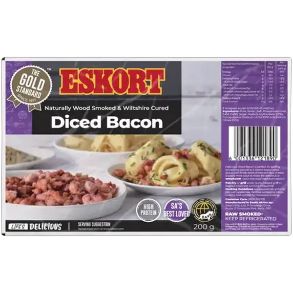 Eskort Wood Smoked Diced Bacon 200g