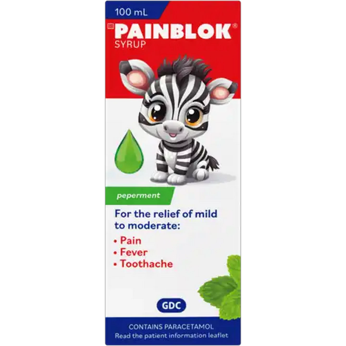 Image of Painblok Peppermint Paediatric Pain & Fever Relief Syrup 100ml