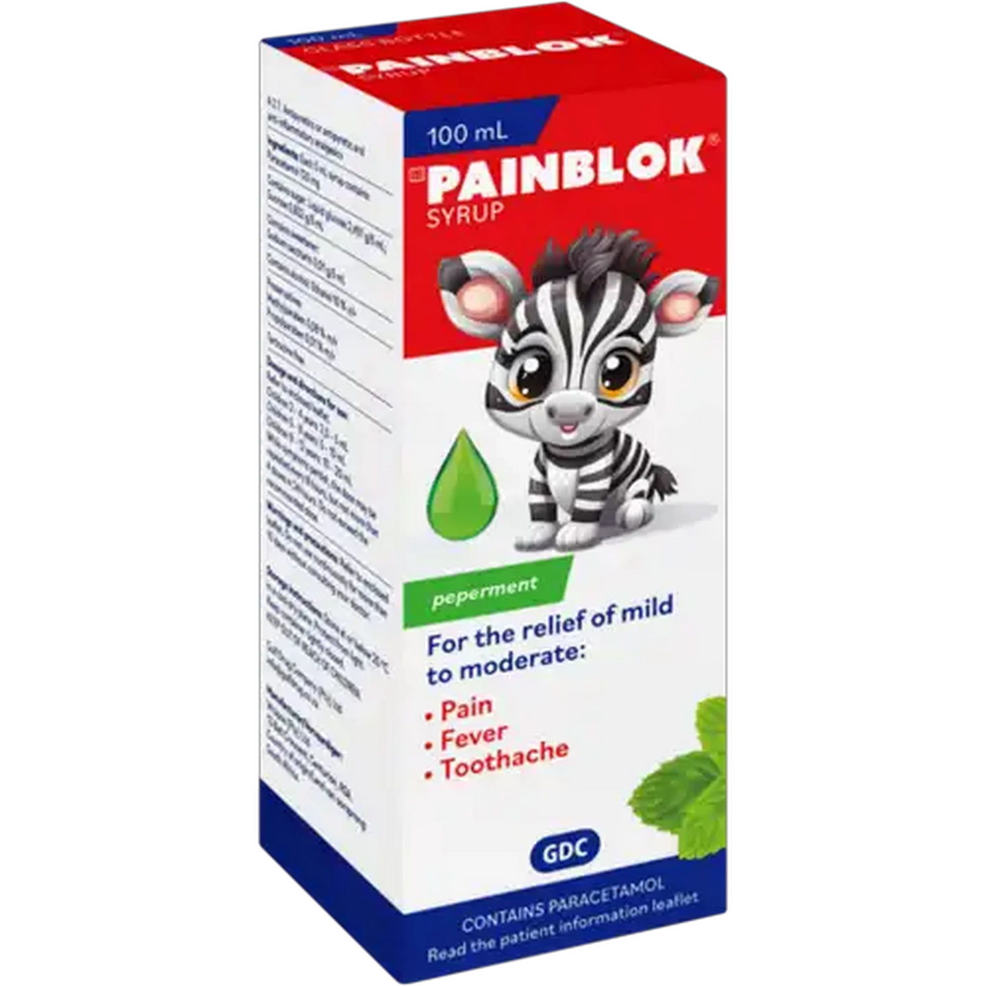 Image of Painblok Peppermint Paediatric Pain & Fever Relief Syrup 100ml