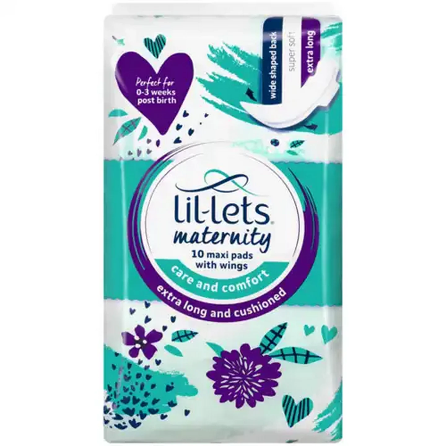 Image of Lil-Lets Maxi Maternity Maxi Pads with Wings 10 Pack