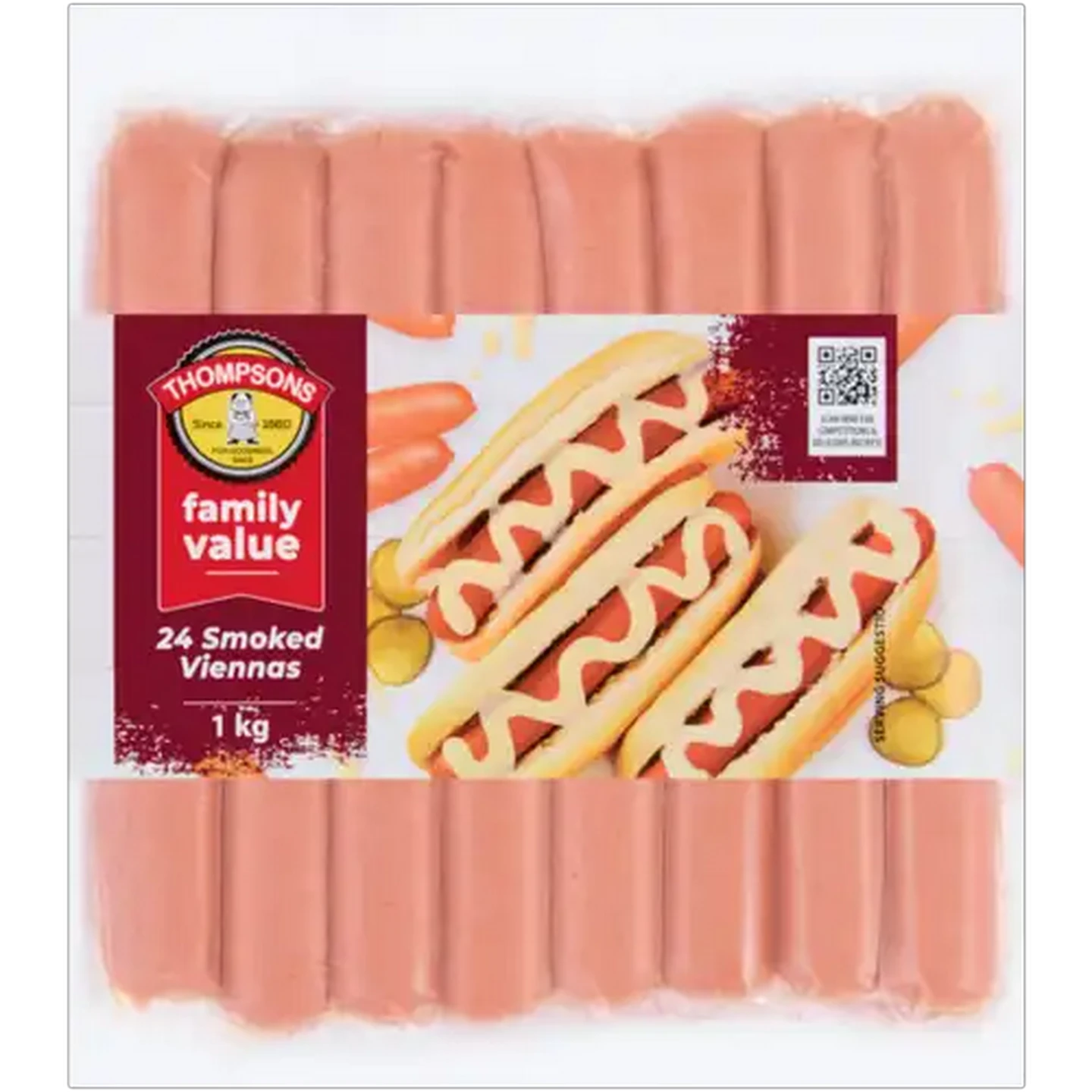 Image of Thompsons Family Value Smoked Viennas 1kg