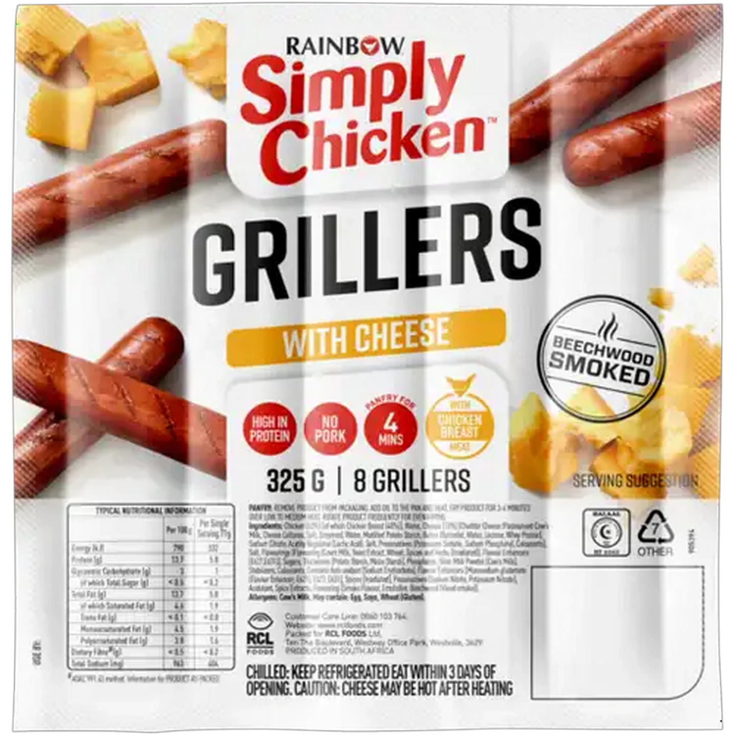 Image of RAINBOW Simply Chicken Cheese Grillers 325g