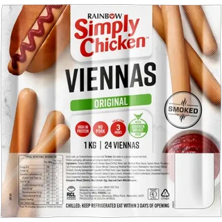 RAINBOW Simply Chicken Original Smoked Viennas With Chicken Breast Meat 1kg