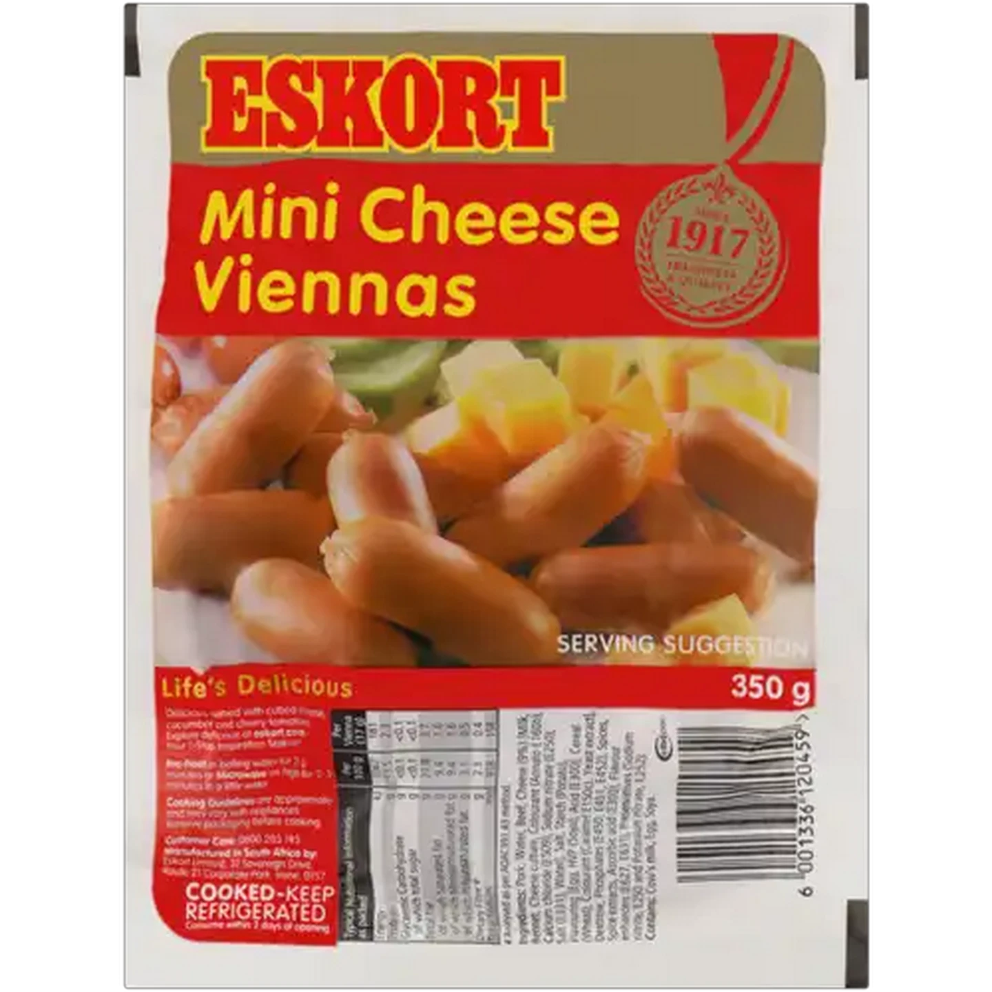Image of Eskort Mini Cheese Viennas Pack 350g