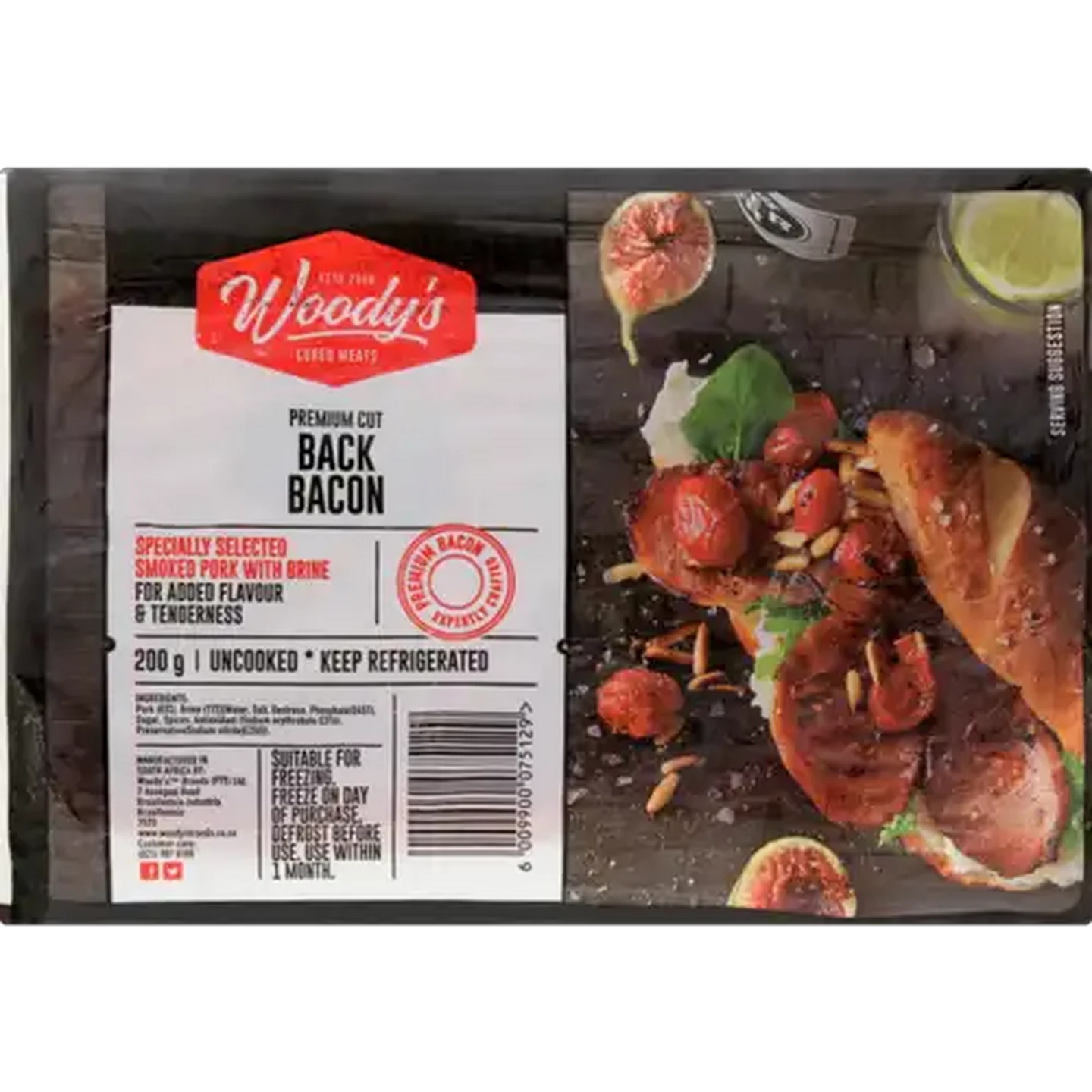 Image of Woody's Premium Cut Back Bacon 200g