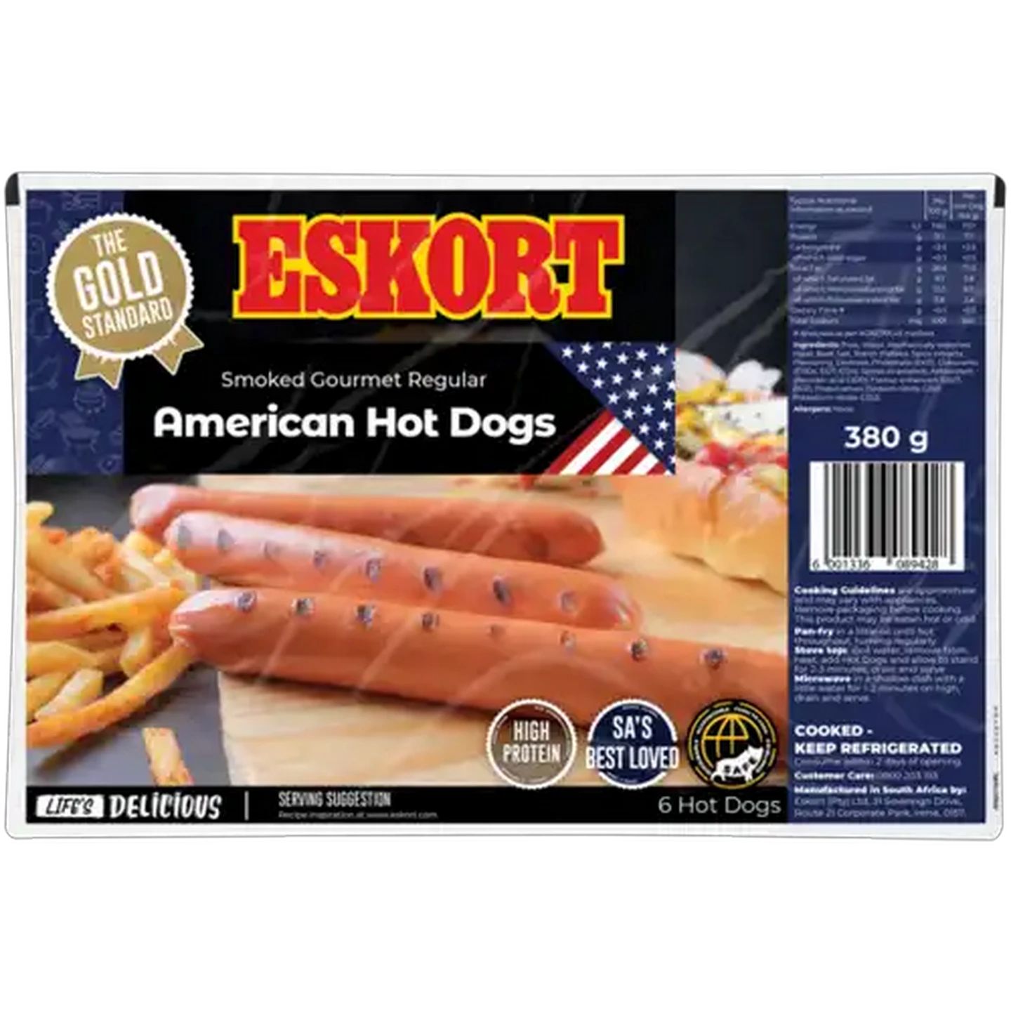 Image of Eskort Smoked Regular Gourmet American Hotdogs 380g