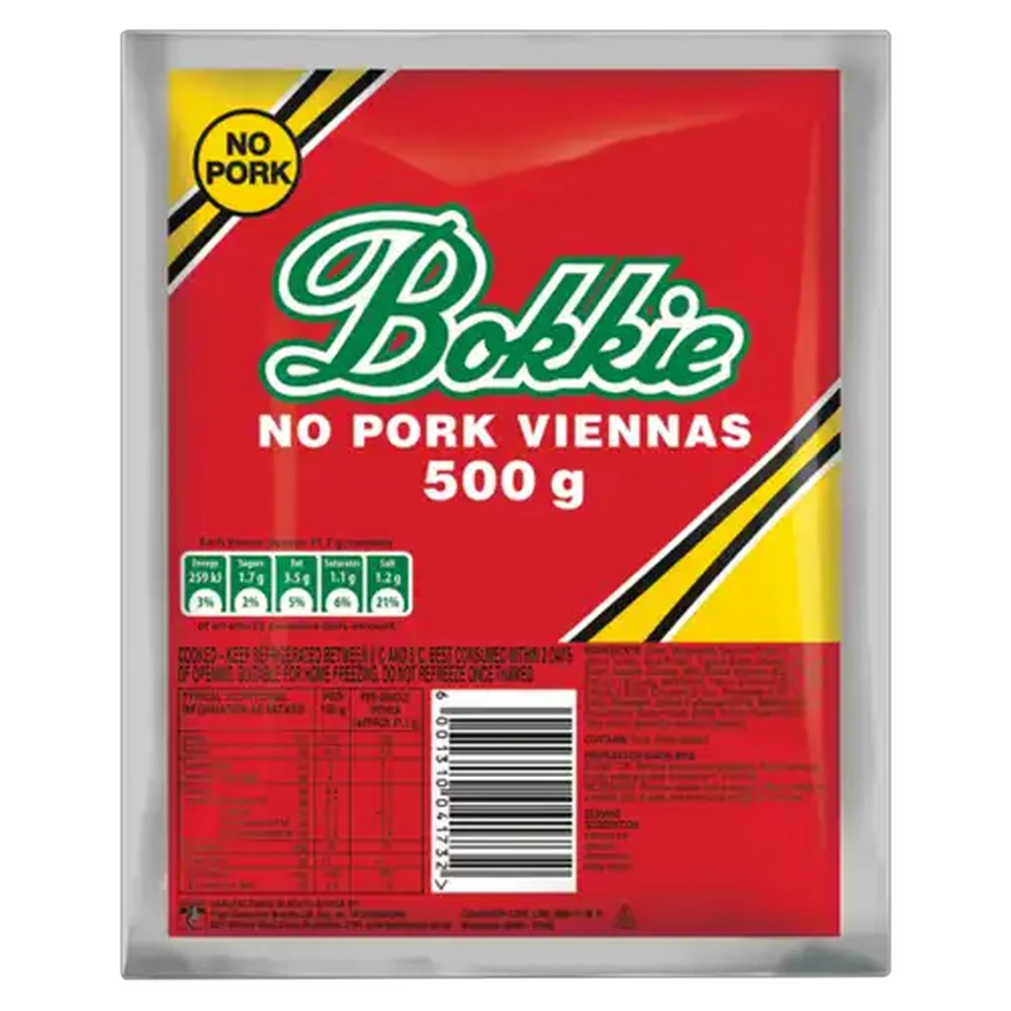 Image of Bokkie No Pork Viennas 500g