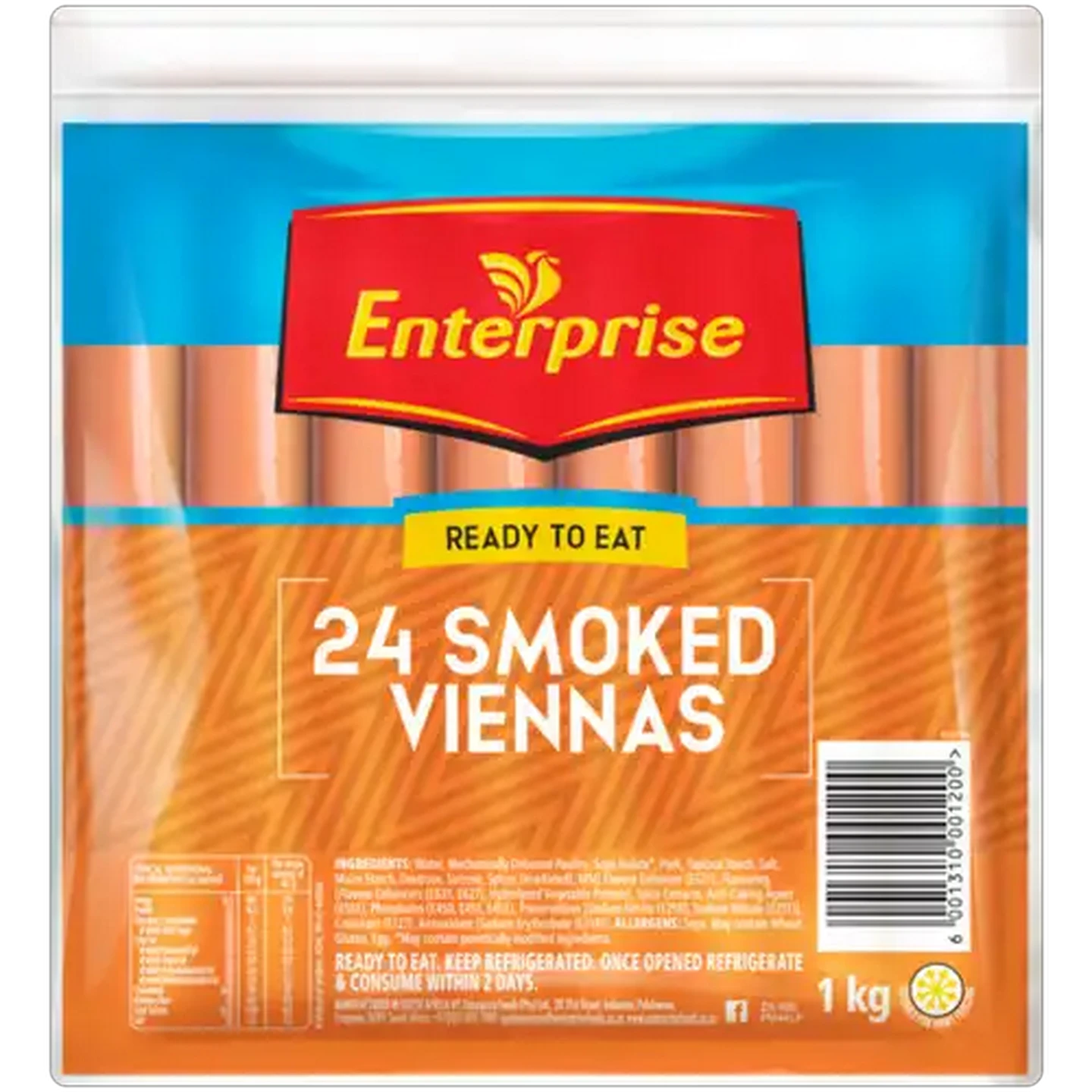 Image of Enterprise Ready To Eat Smoked Viennas 24 Pack 1kg