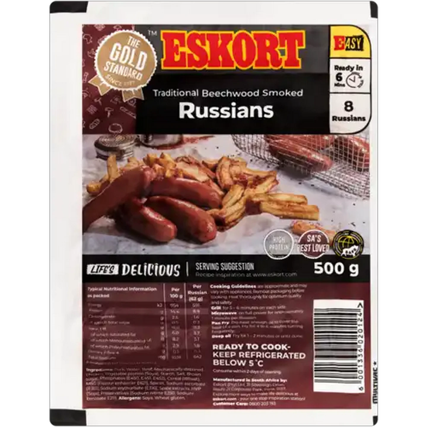 Image of Eskort Traditional Spicy Smoked Russians 500g