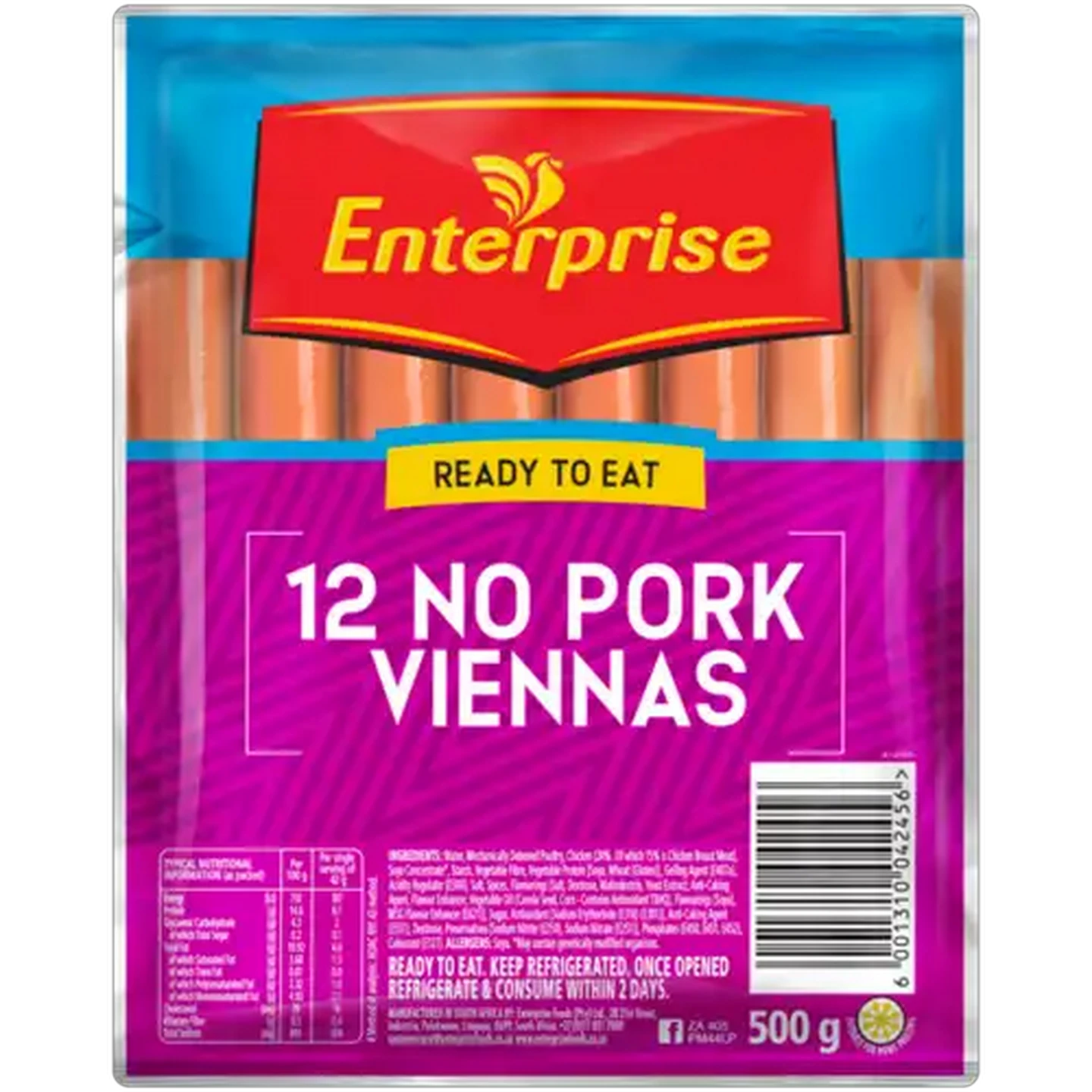 Image of Enterprise Ready To Eat No Pork Viennas 12 Pack