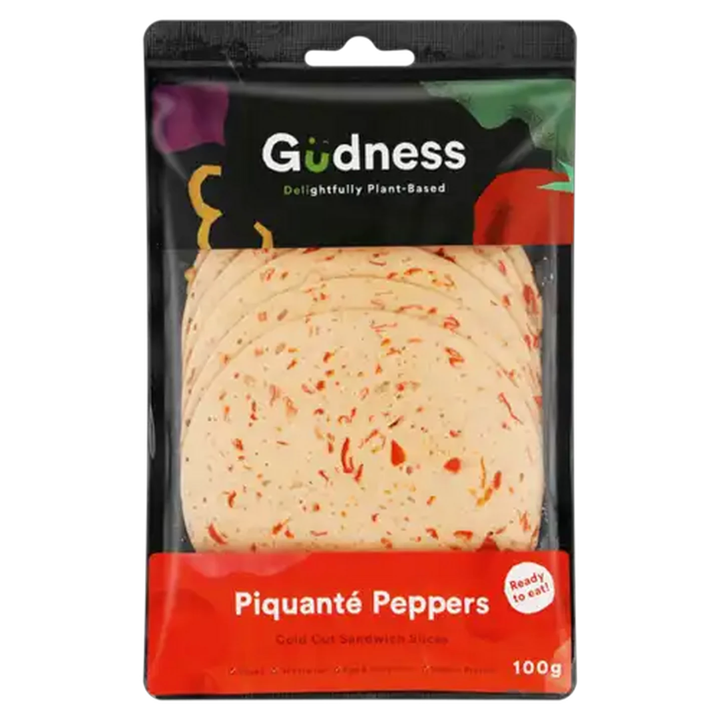 Image of Gudness Peppadew Plant-Based Cold Cut Sandwich Slices 100g
