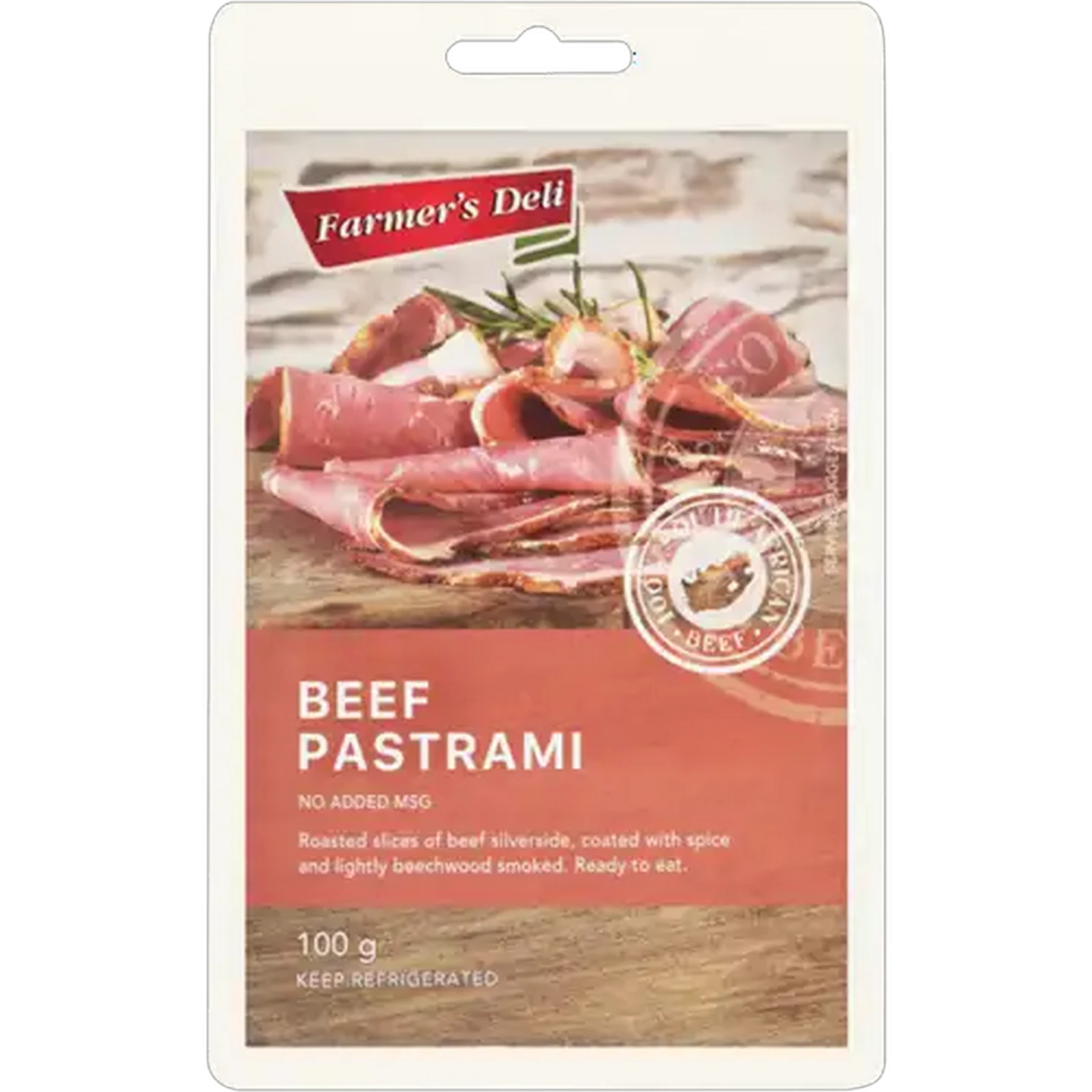 Image of Farmer's Deli Beef Pastrami 100g