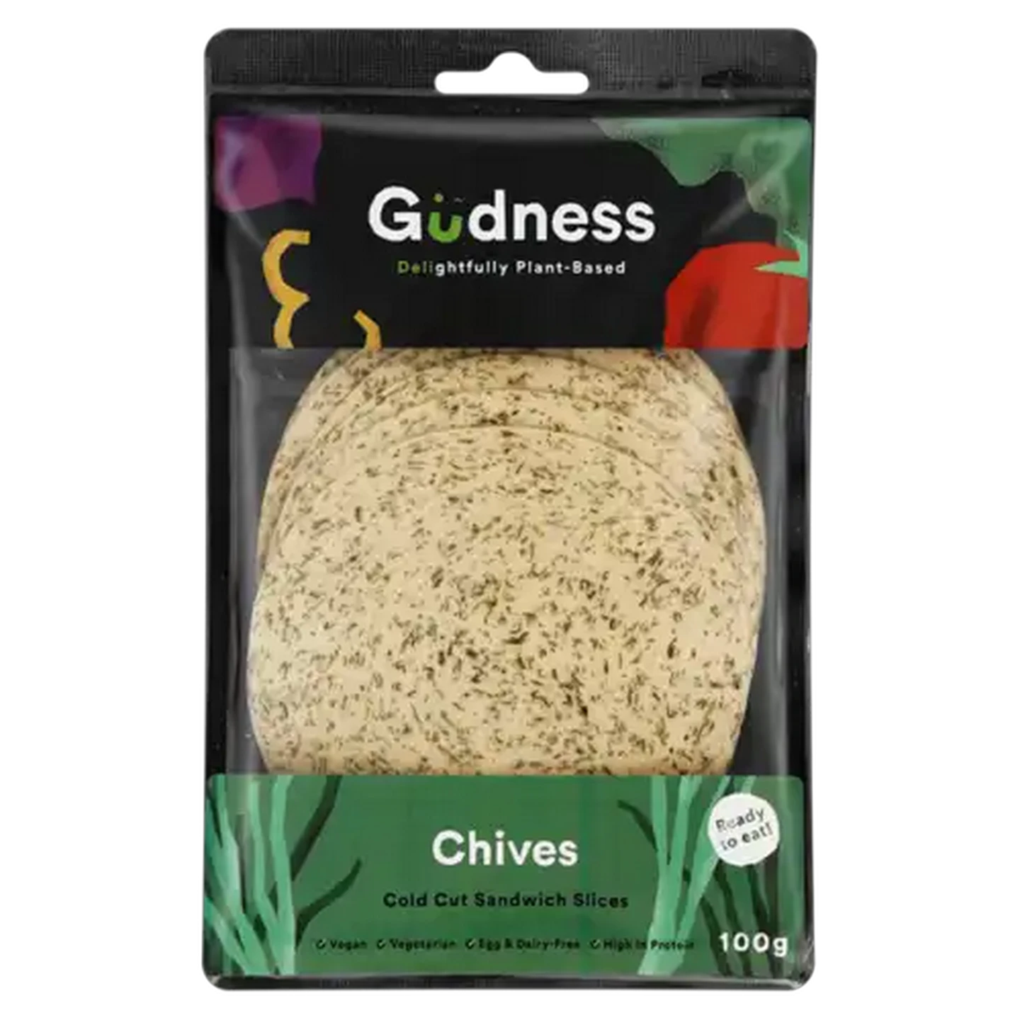 Image of Gudness Chives Plant-Based Cold Cut Sandwich Slices 100g