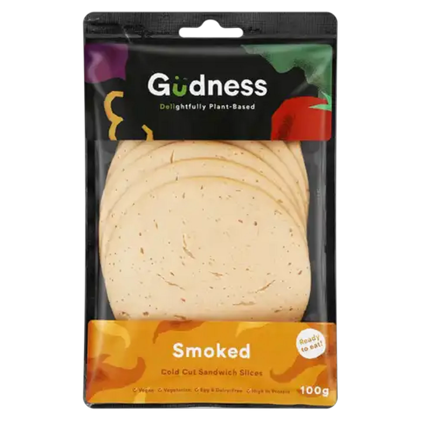 Image of Gudness Smoked Plant-Based Cold Cut Sandwich Slices 100g