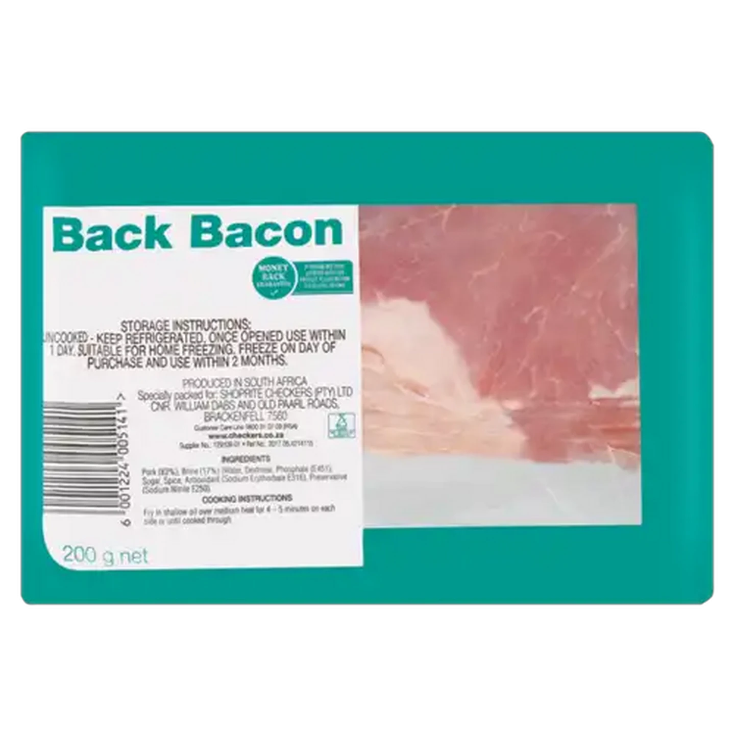 Image of Checkers Housebrand Back Bacon 200g