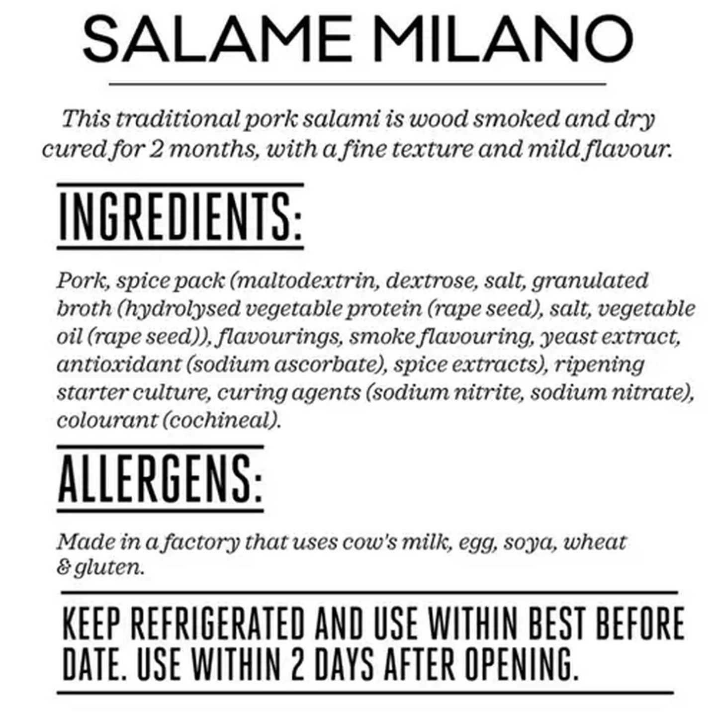 Image of Forage And Feast Milano Salami Per KG
