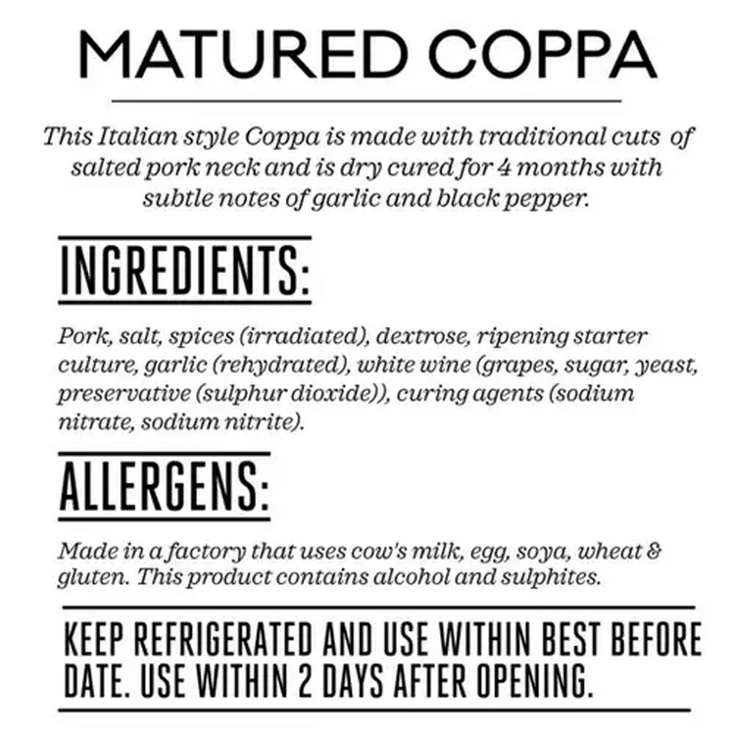 Image of Forage And Feast Matured Coppa 100g