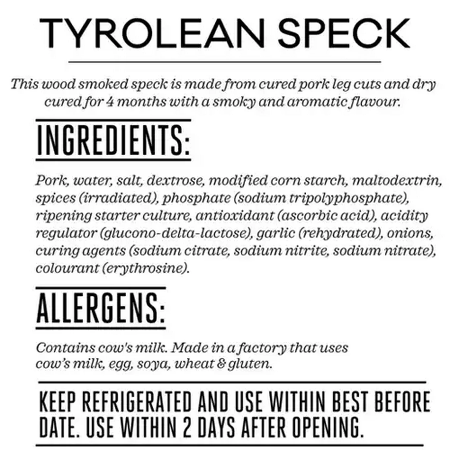 Image of Forage And Feast Tyrolean Speck 100g