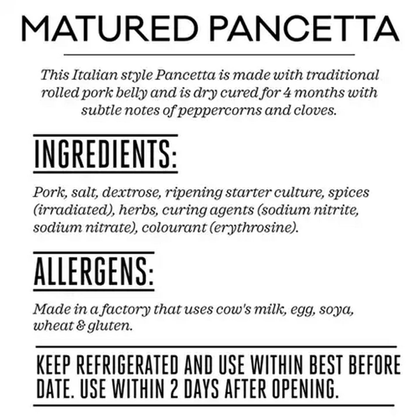 Image of Forage And Feast Matured Pancetta 100g