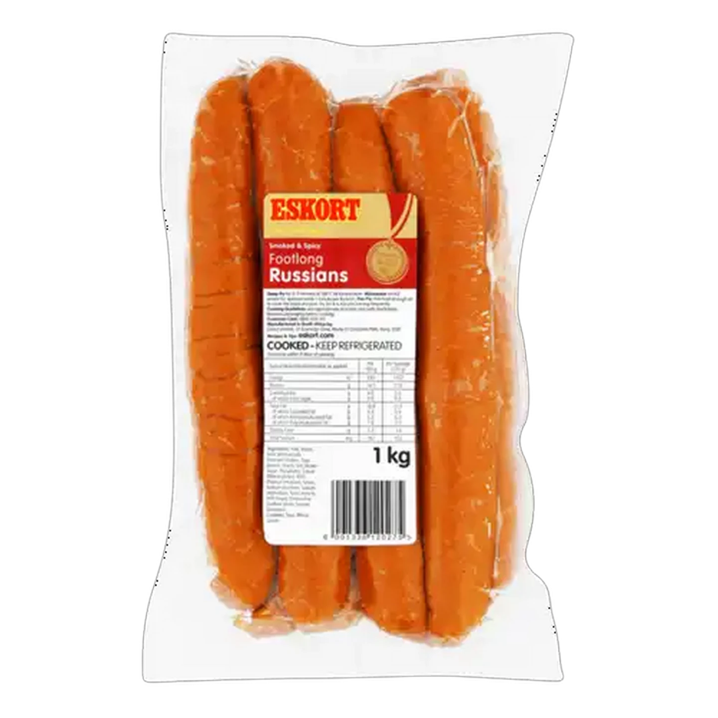 Image of Eskort Smoked & Spicy Footlong Russians 1kg