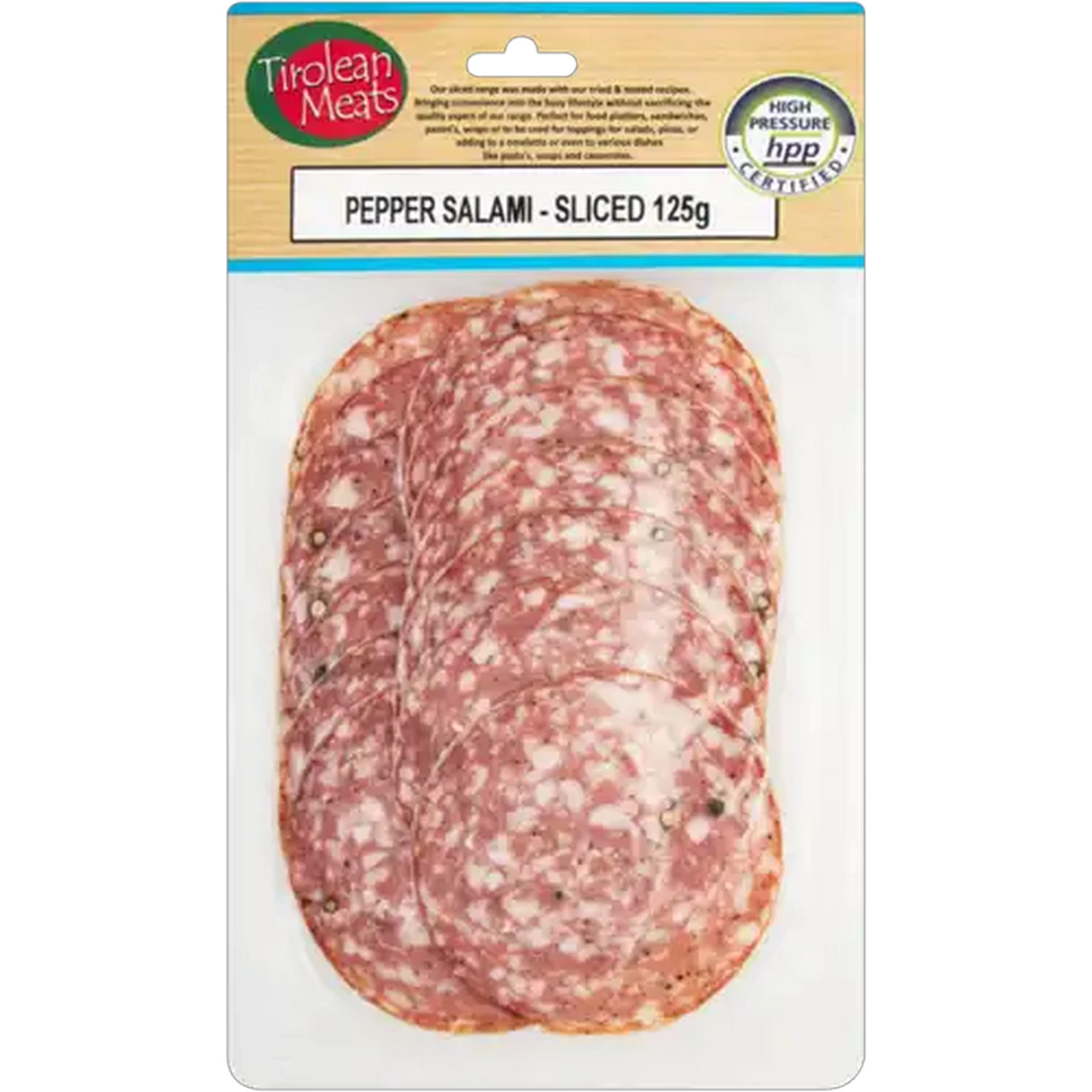 Image of Tirolean Meats Sliced Pepper Salami 125g