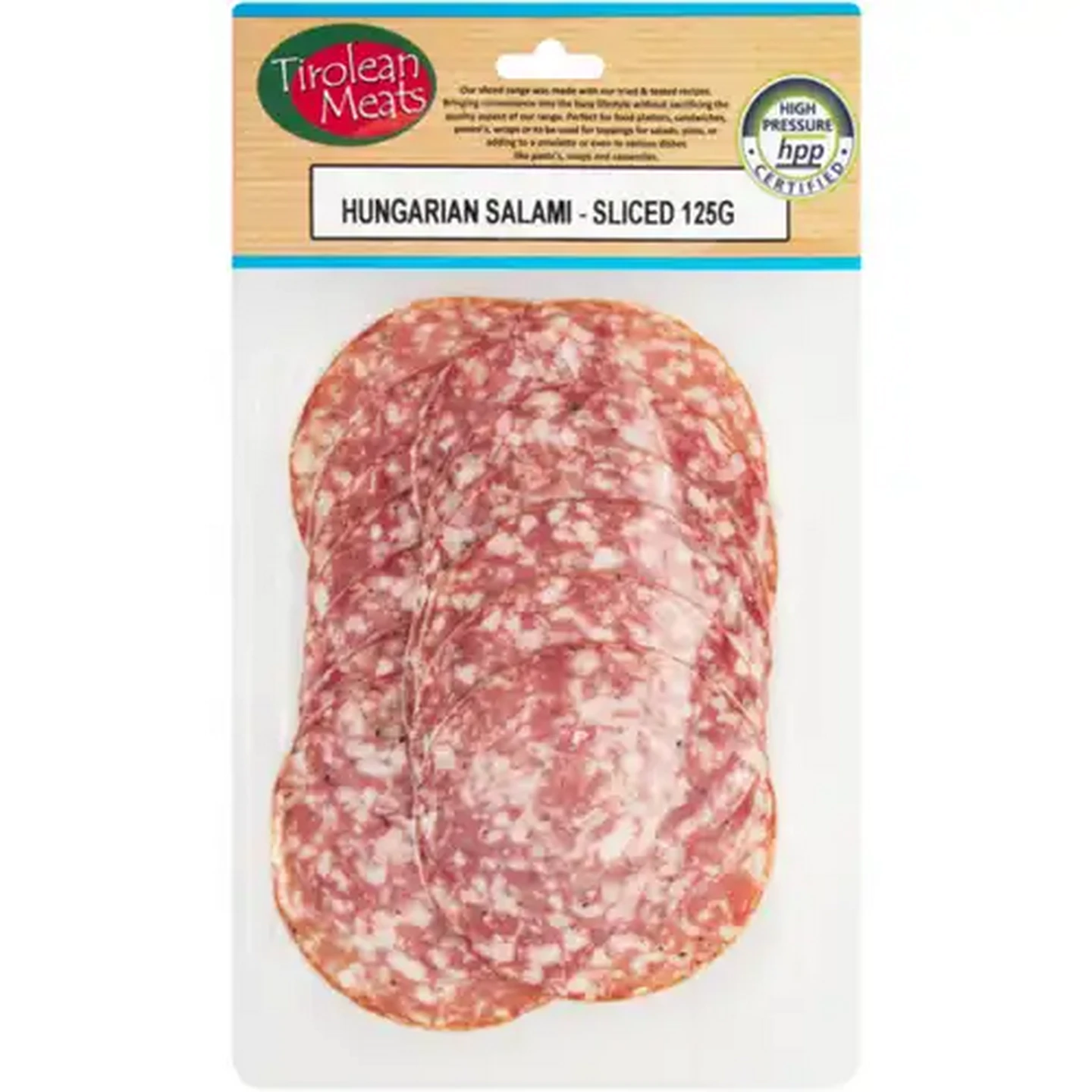 Image of Tirolean Meats Sliced Hungarian Salami 125g
