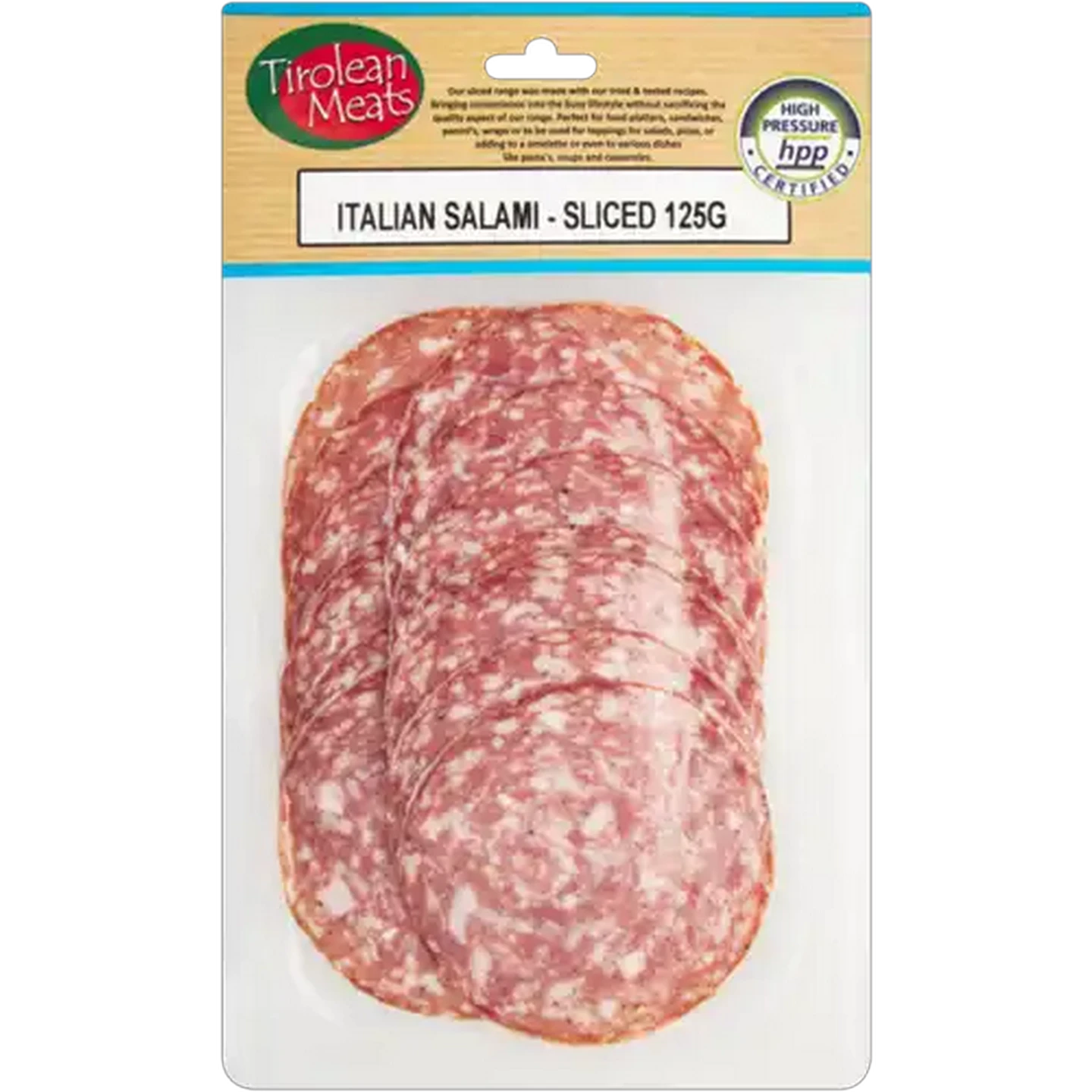 Image of Tirolean Meats Sliced Italian Salami 125g