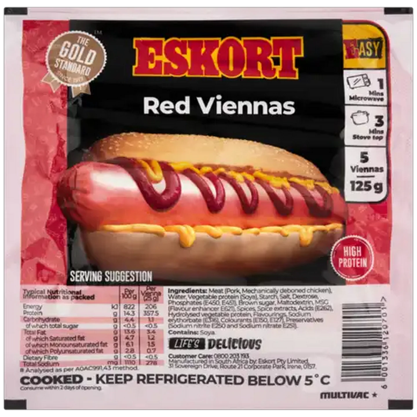 Image of Eskort Red Viennas 5 Pack