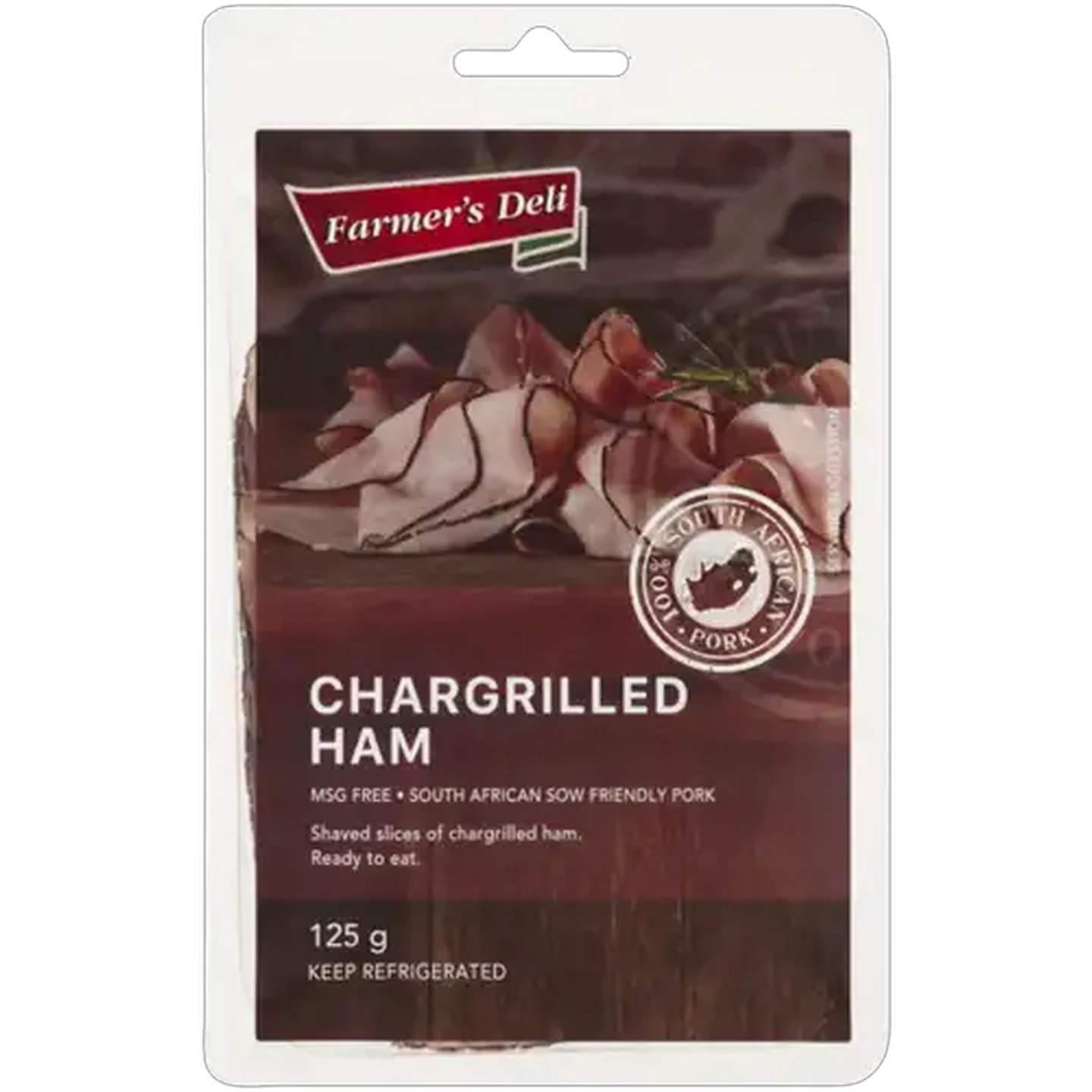 Image of Farmer's Deli Shaved Chargrilled Ham Slices 125g