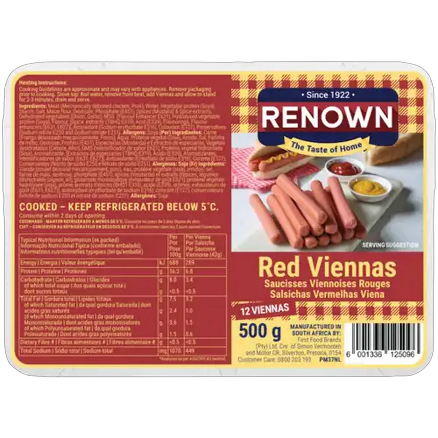 Image of Renown Red Viennas 500g