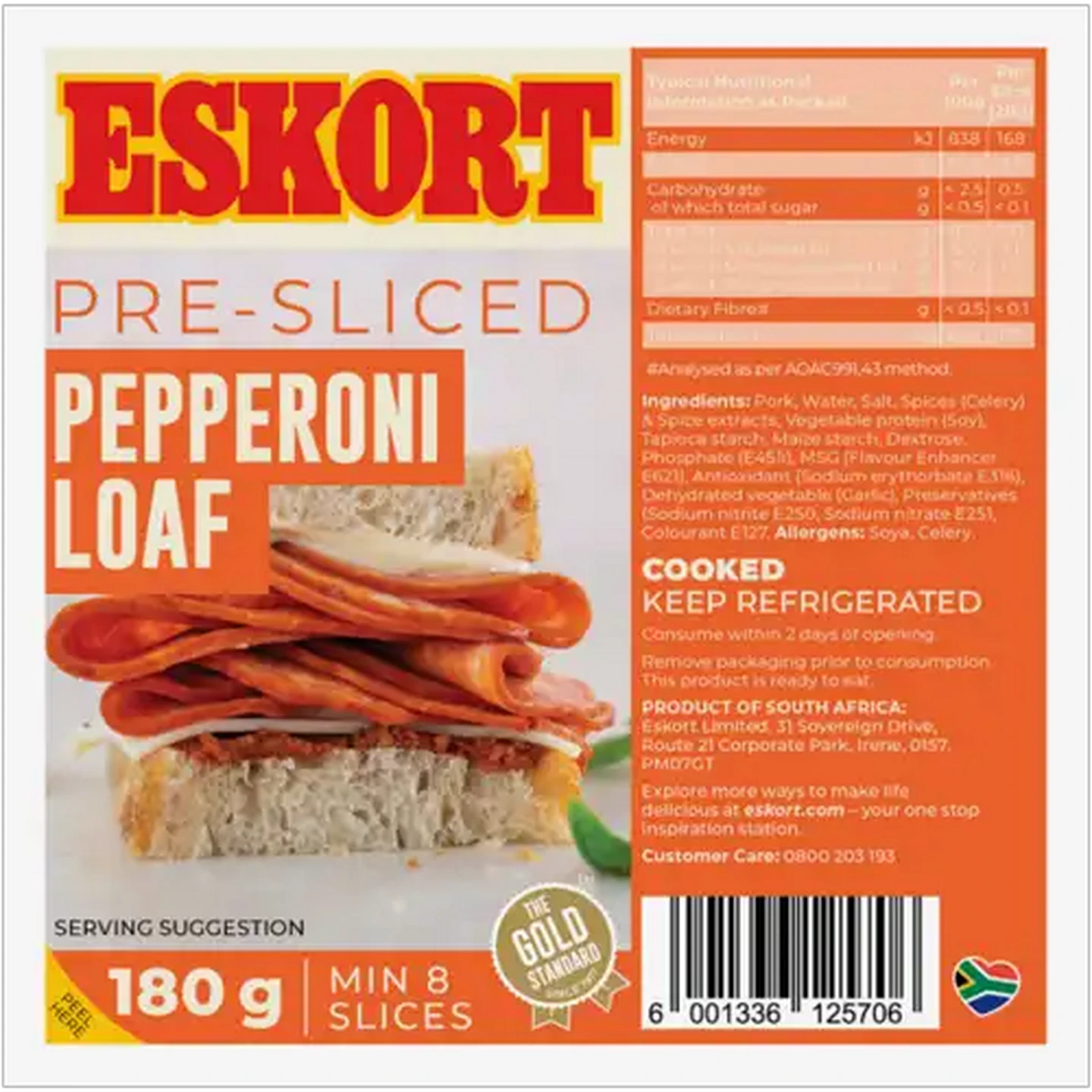 Image of Eskort Pre-Sliced Pepperoni Loaf 180g
