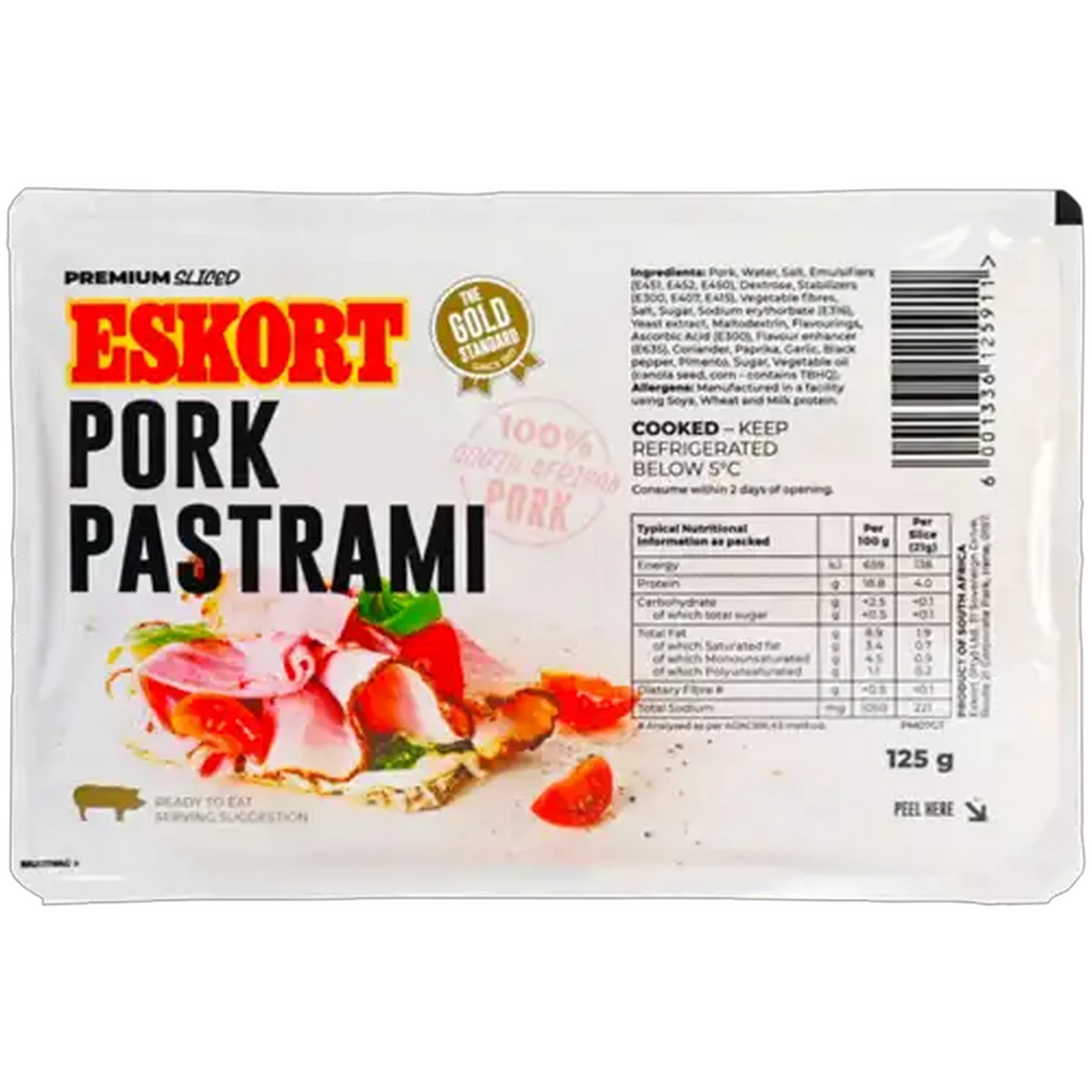 Image of Eskort Sliced Pork Pastrami 125g