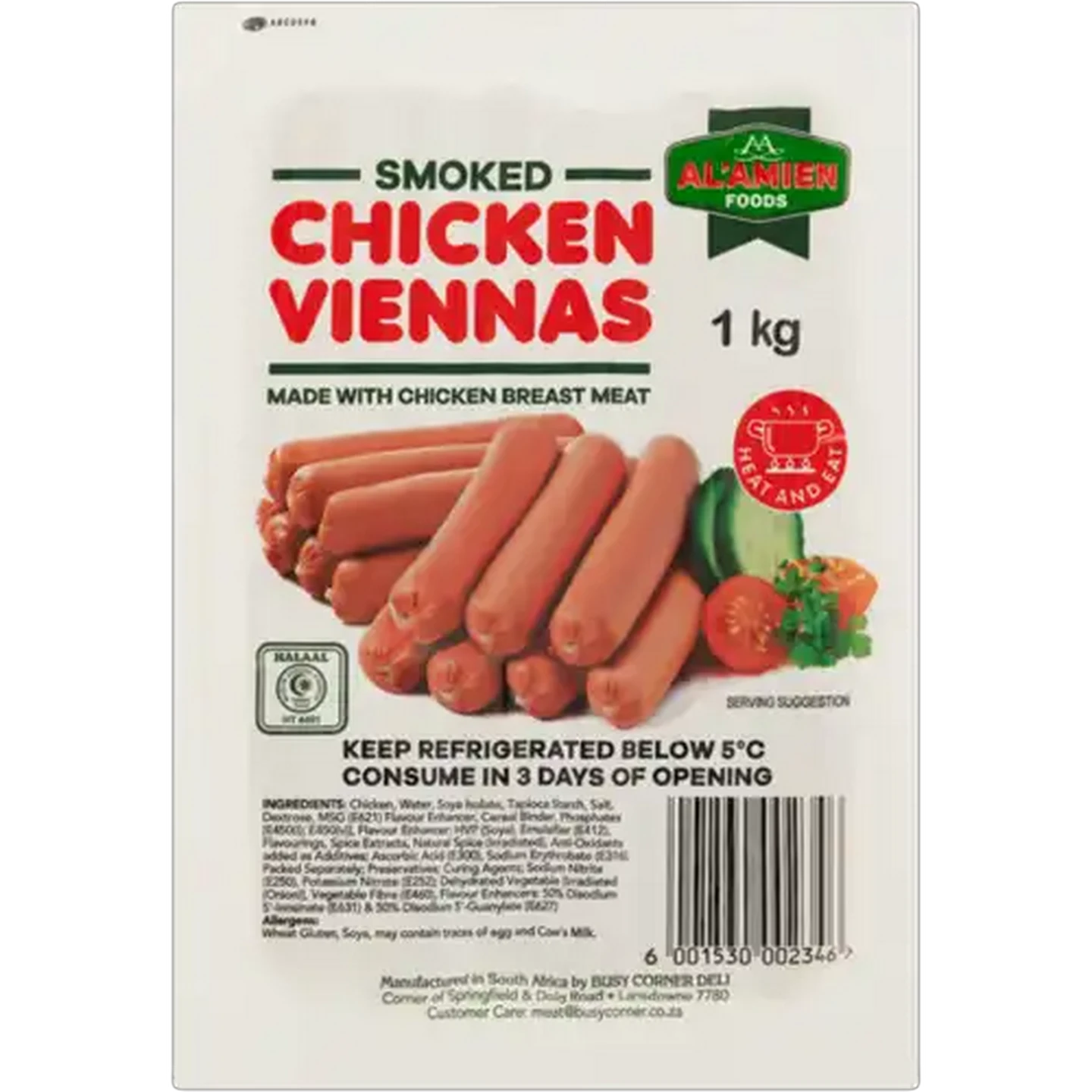 Image of Al-Amien Foods Smoked Chicken Viennas 1kg