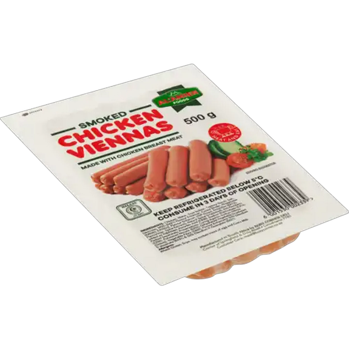 Image of Al-Amien Foods Smoked Chicken Viennas 500g