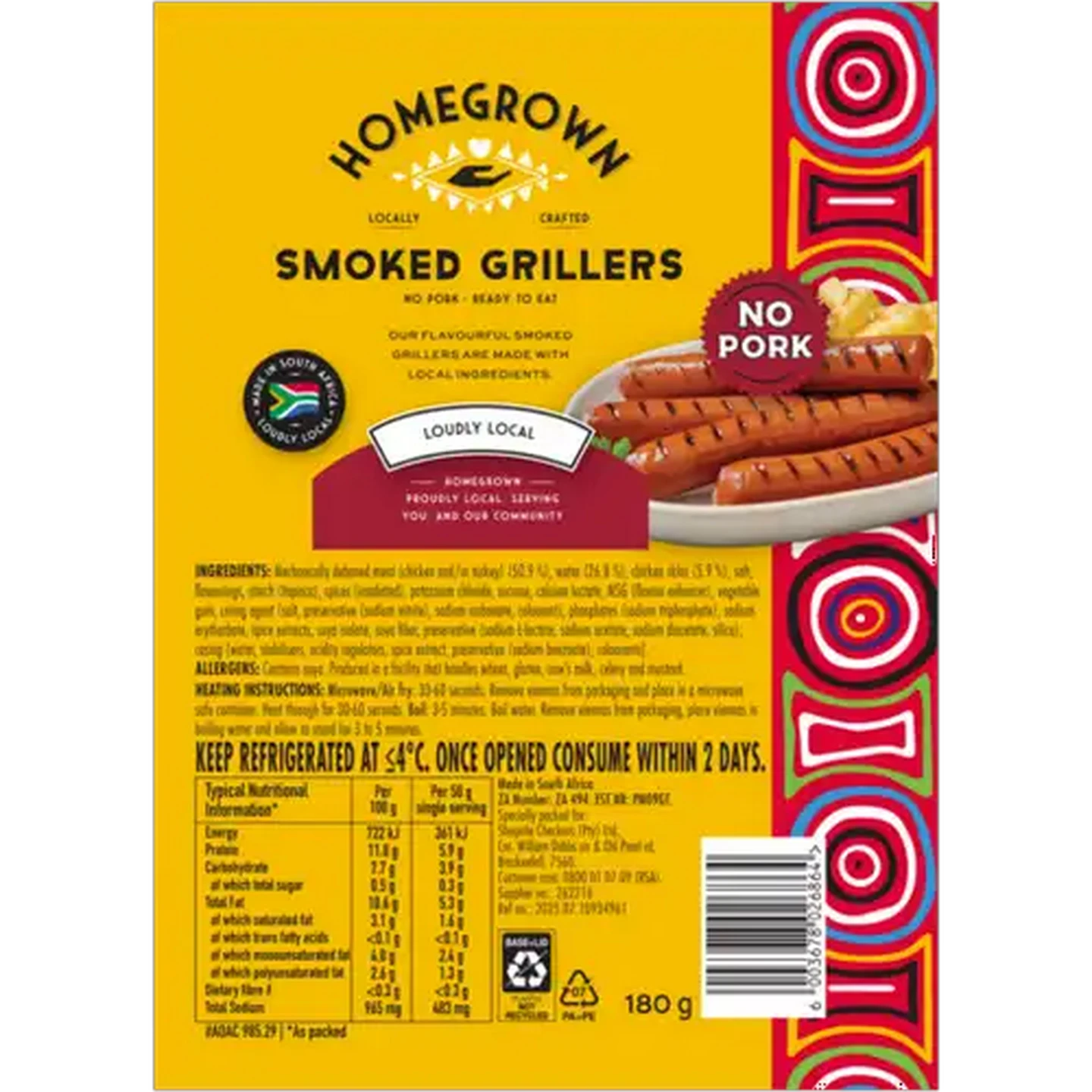 Image of Homegrown Smoked Grillers 180g