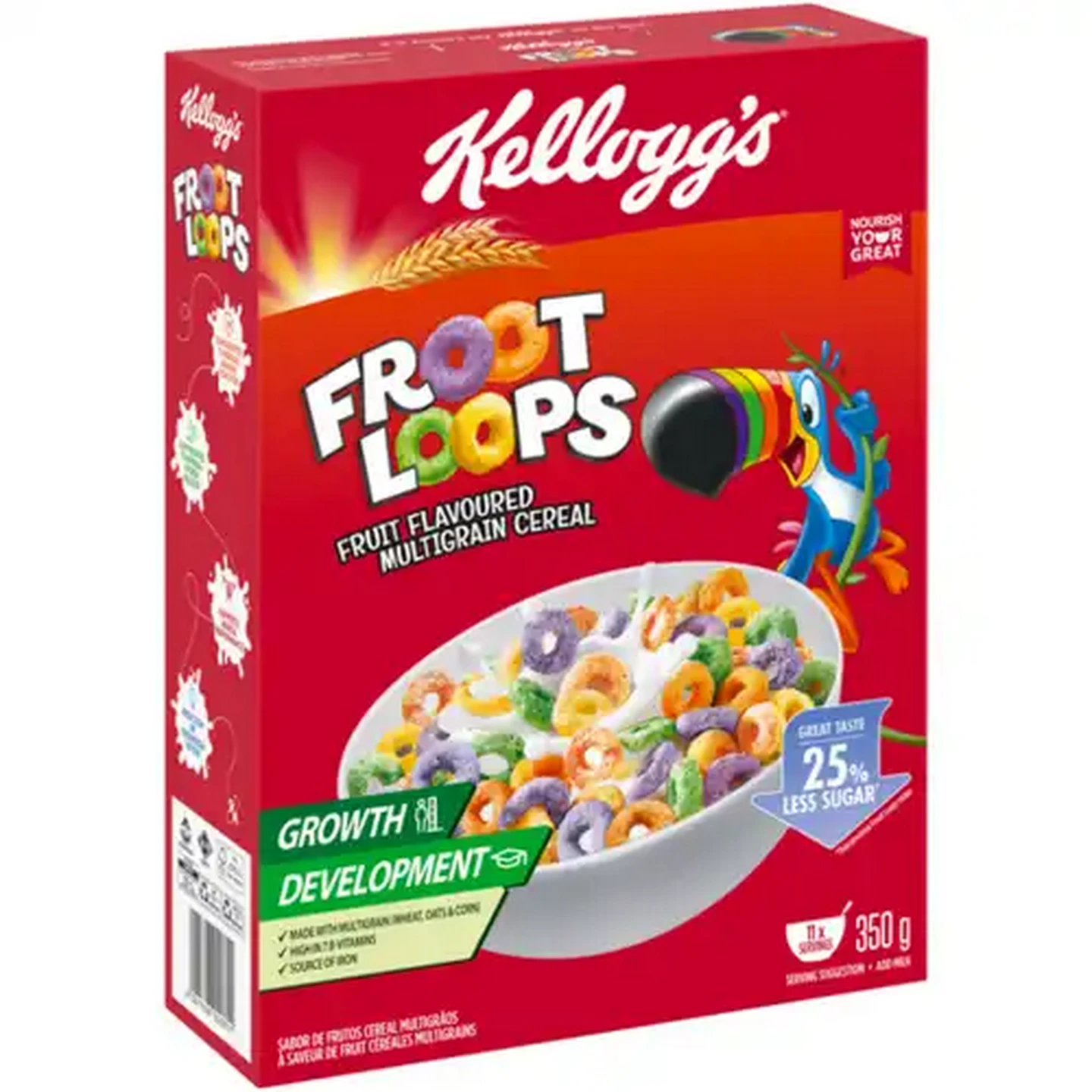 Image of Kellogg's Froot Loops Fruit Flavoured Multigrain Cereal 350g