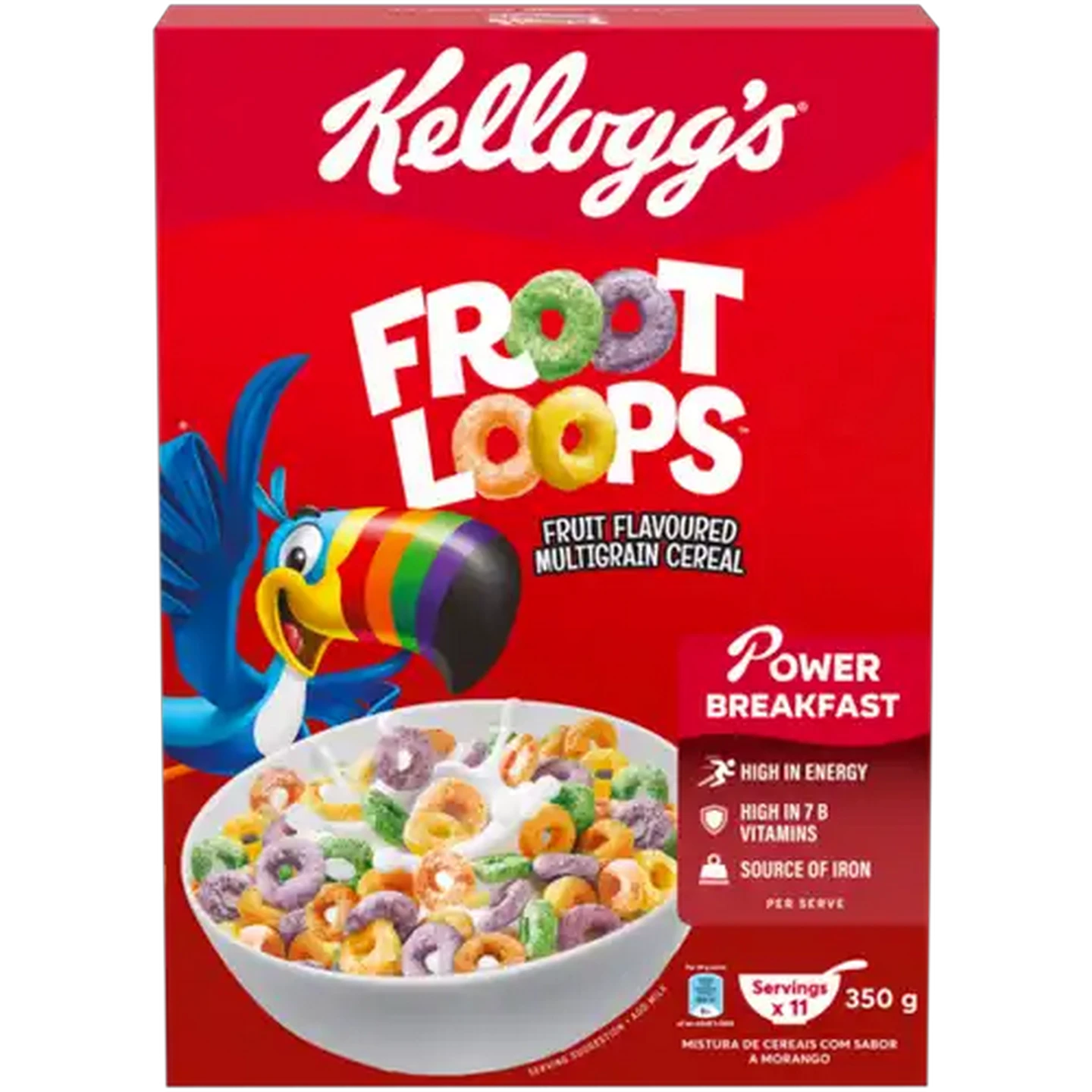 Image of Kellogg's Froot Loops Fruit Flavoured Multigrain Cereal 350g