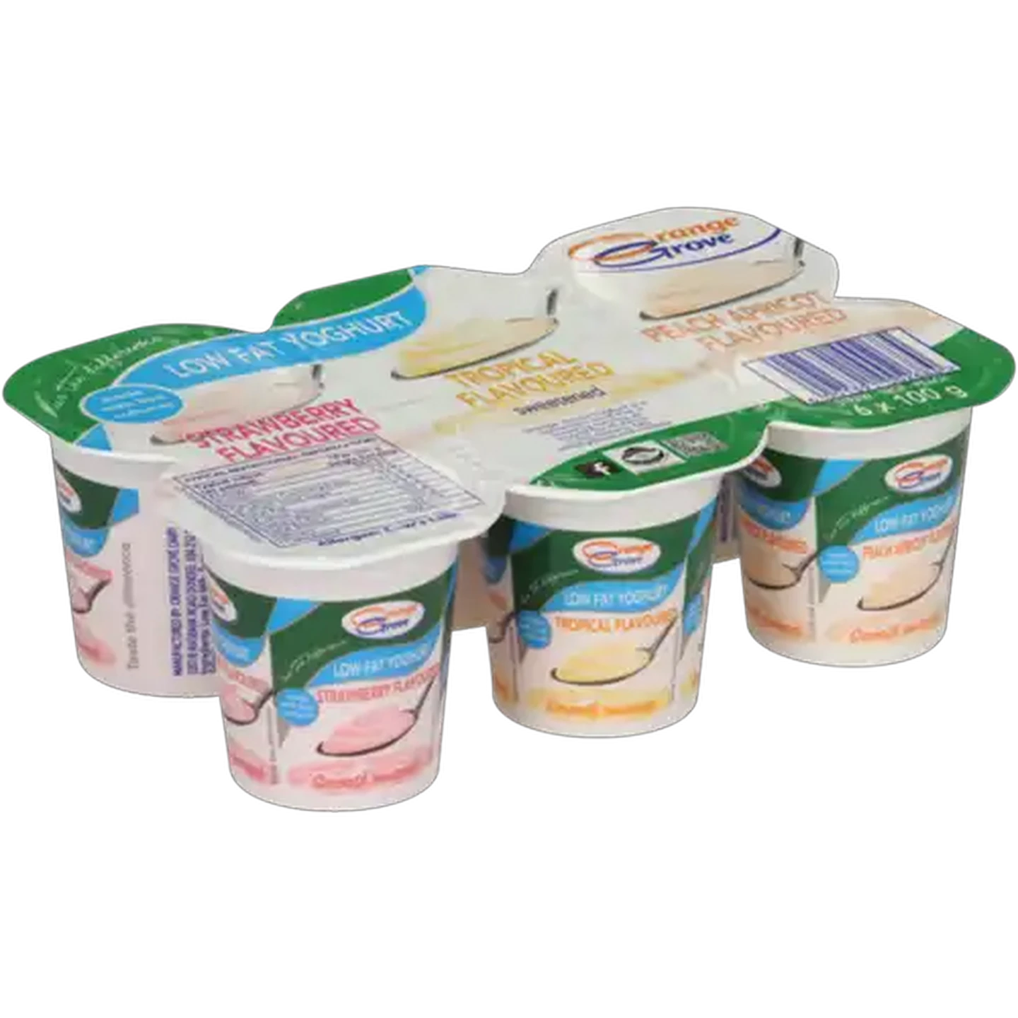 Image of Orange Grove Assorted Low Fat Smooth Yoghurt 6 x 100g