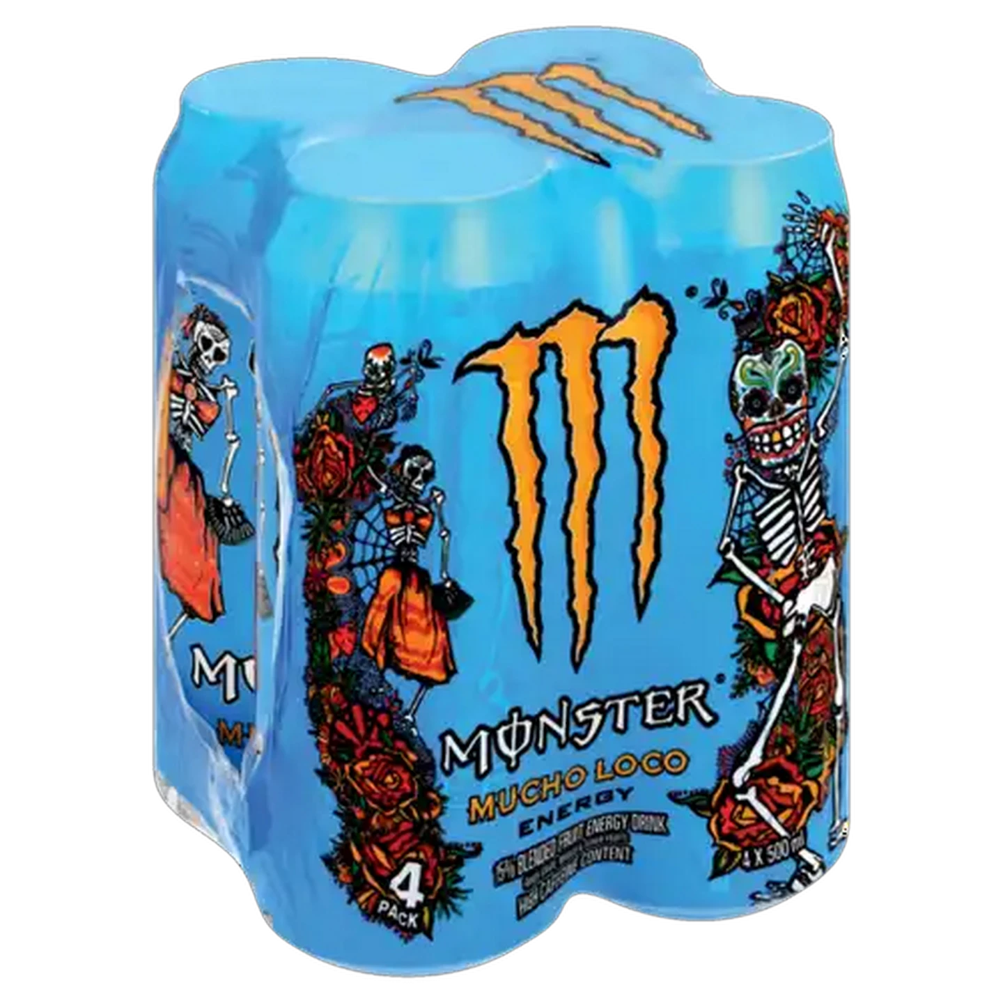 Image of Monster Mucho Loco Mango Flavoured Energy Drink Cans 4 x 500ml
