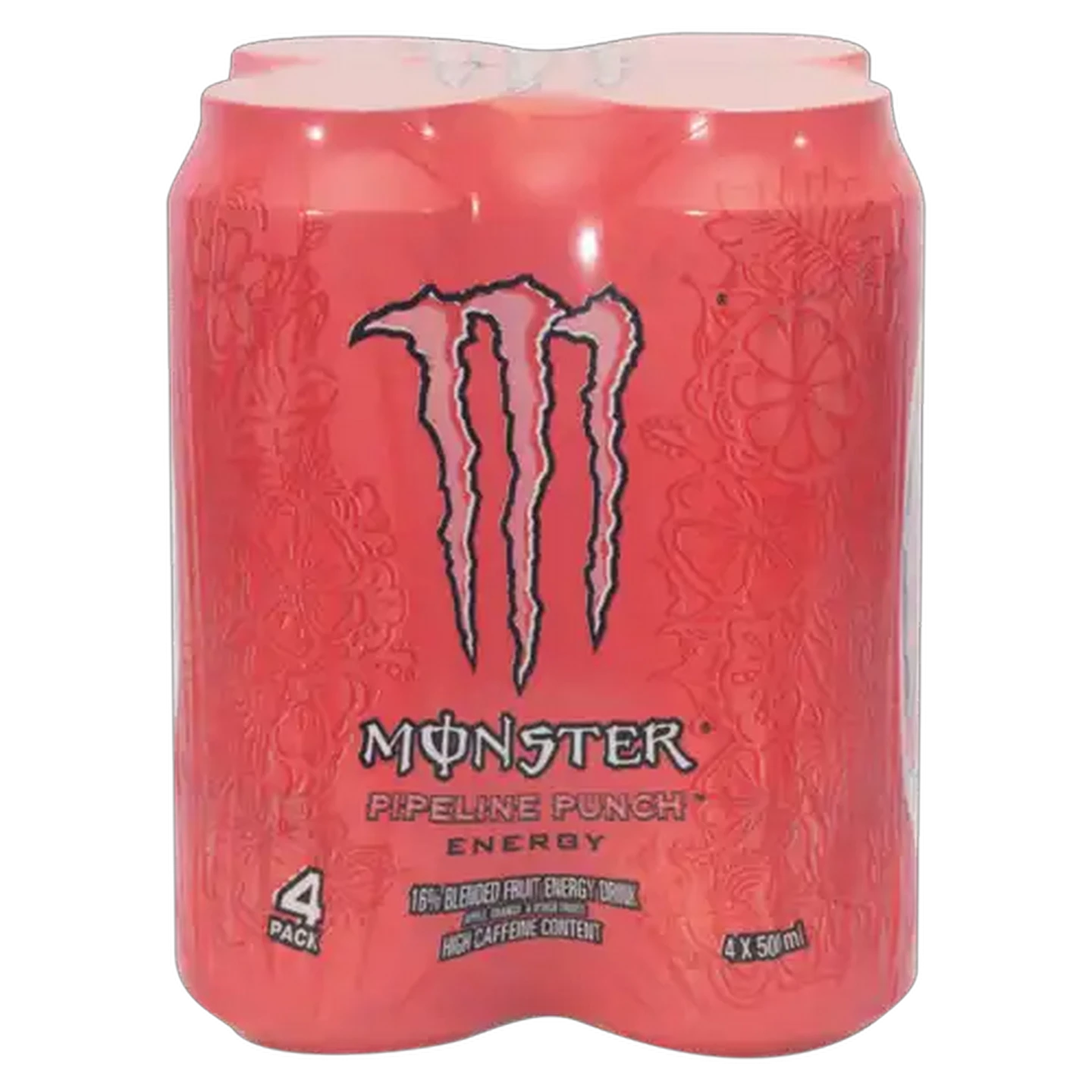 Image of Monster Pipeline Punch Flavoured Energy Fruit Drink Cans 4 x 500ml
