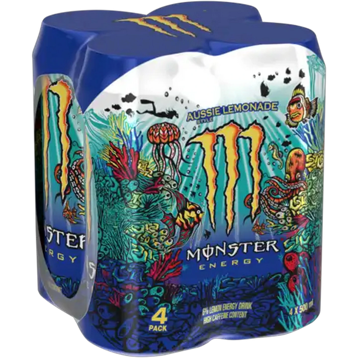 Image of Monster Aussie Style Lemonade Energy Drink 4 x 500ml