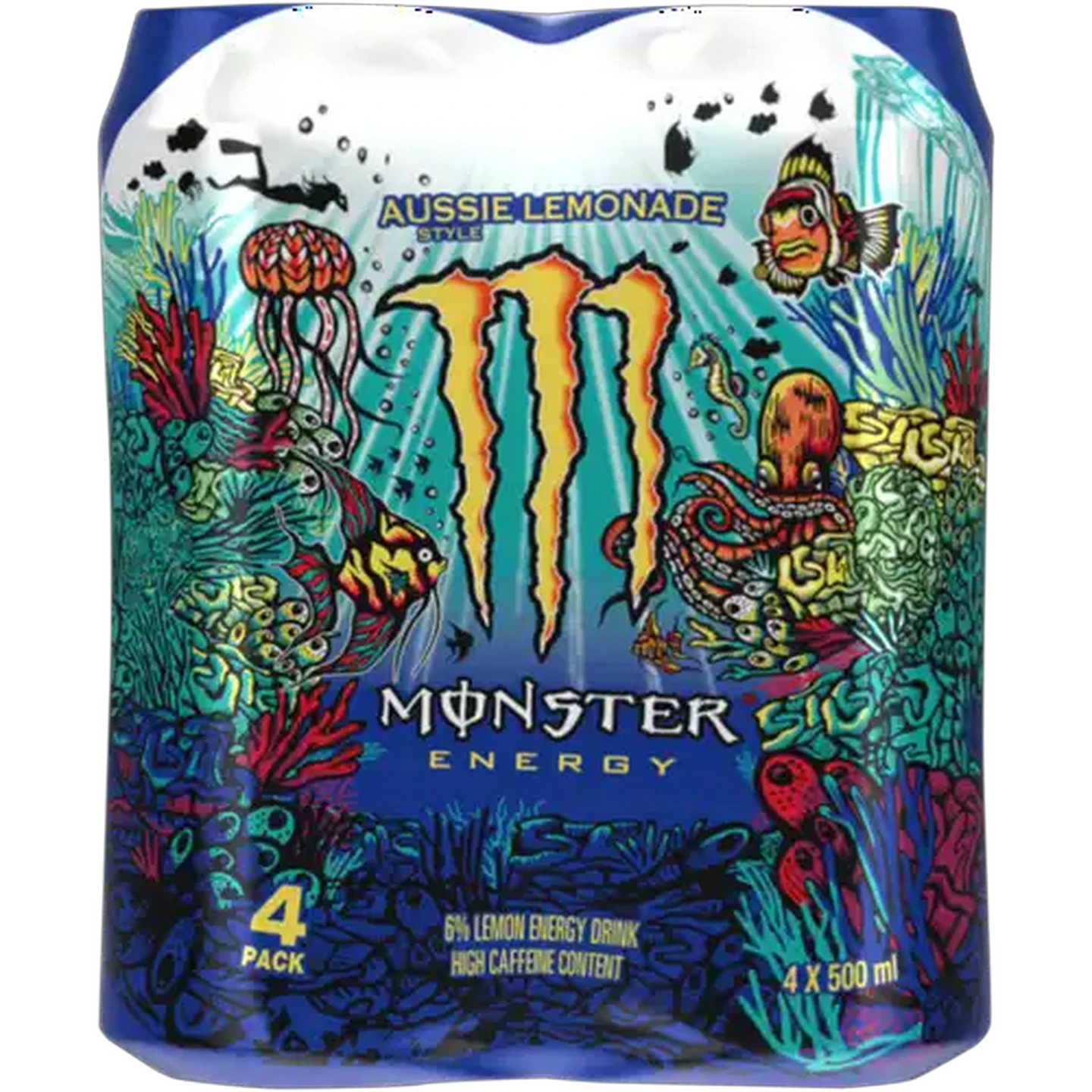 Image of Monster Aussie Style Lemonade Energy Drink 4 x 500ml