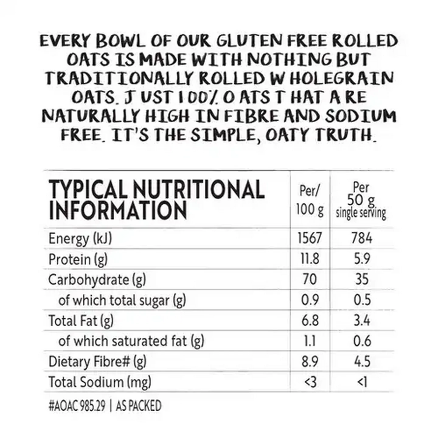 Image of Simple Truth Gluten Free Wholegrain Instant Oats 350g