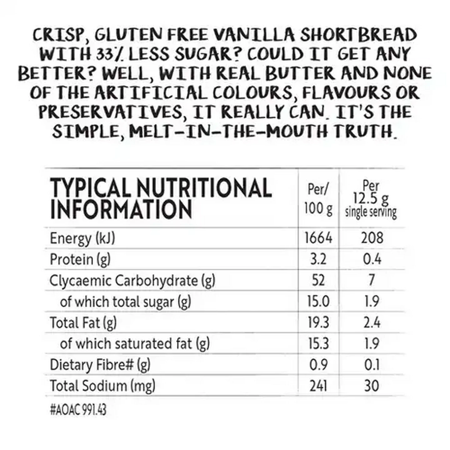 Image of Simple Truth Gluten Free Vanilla Shortbread 125g