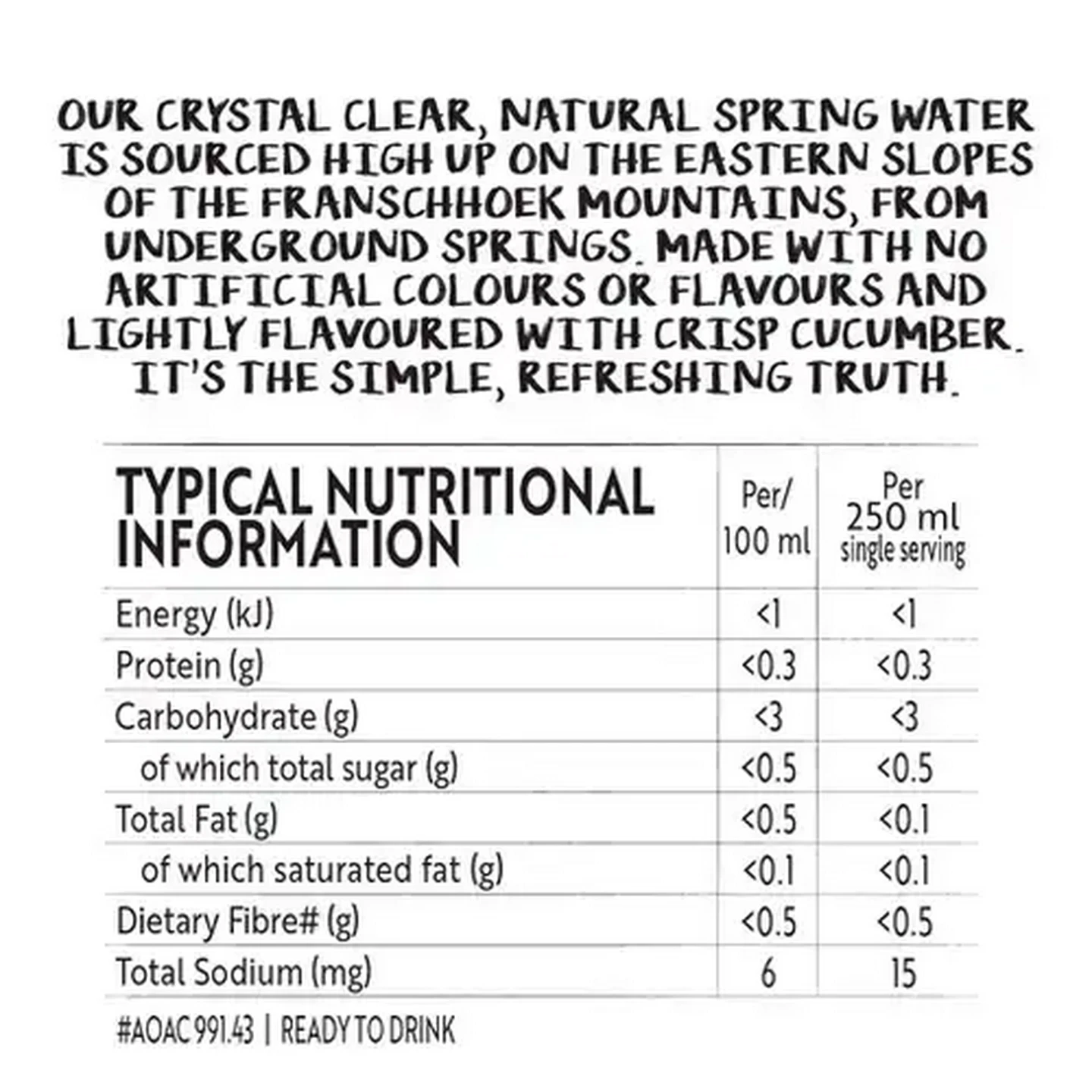 Image of Simple Truth Cucumber Flavoured Sparkling Drink 500ml